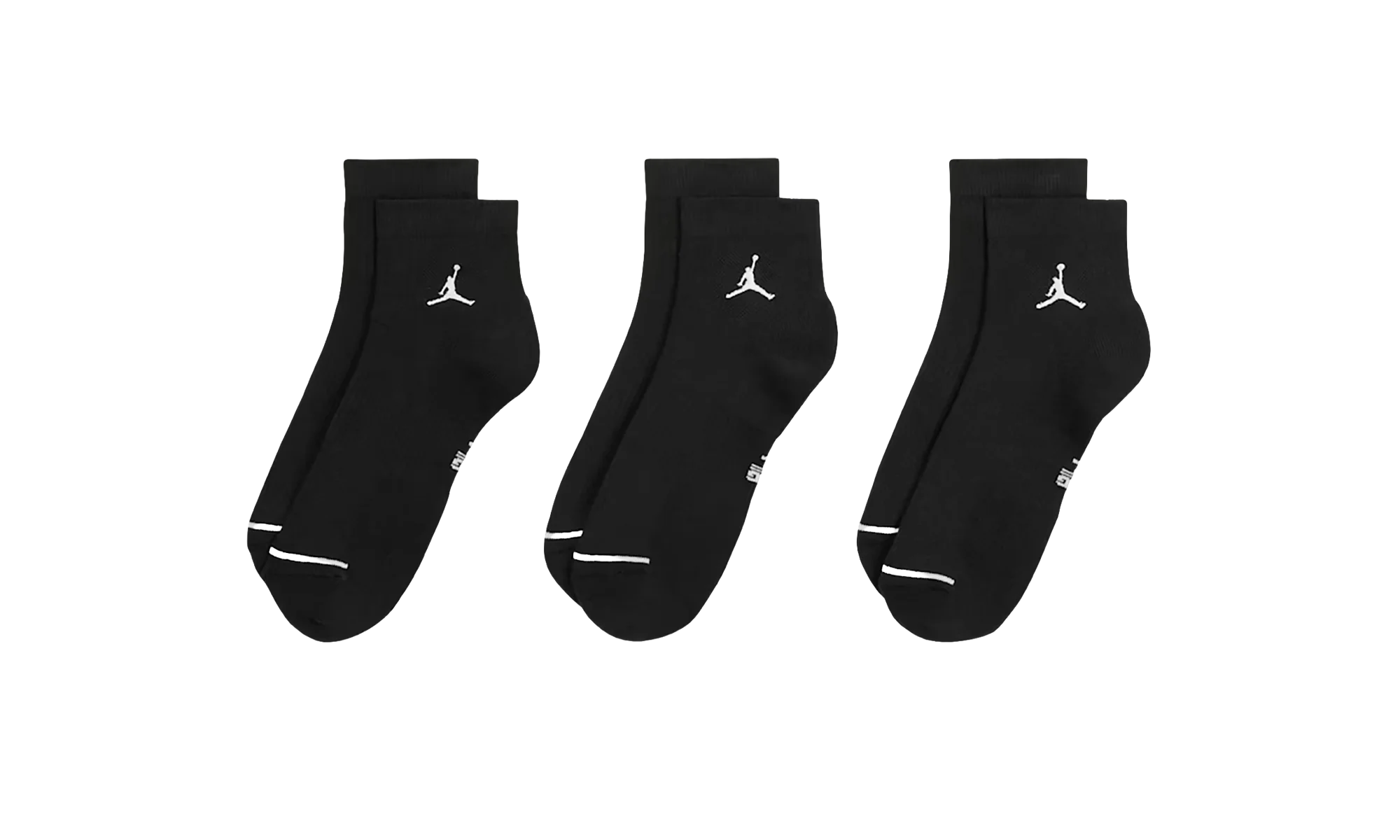 Jordan Everyday Ankle Socks "Black / White - (3-Pack)" DX9655 010 - Image 2