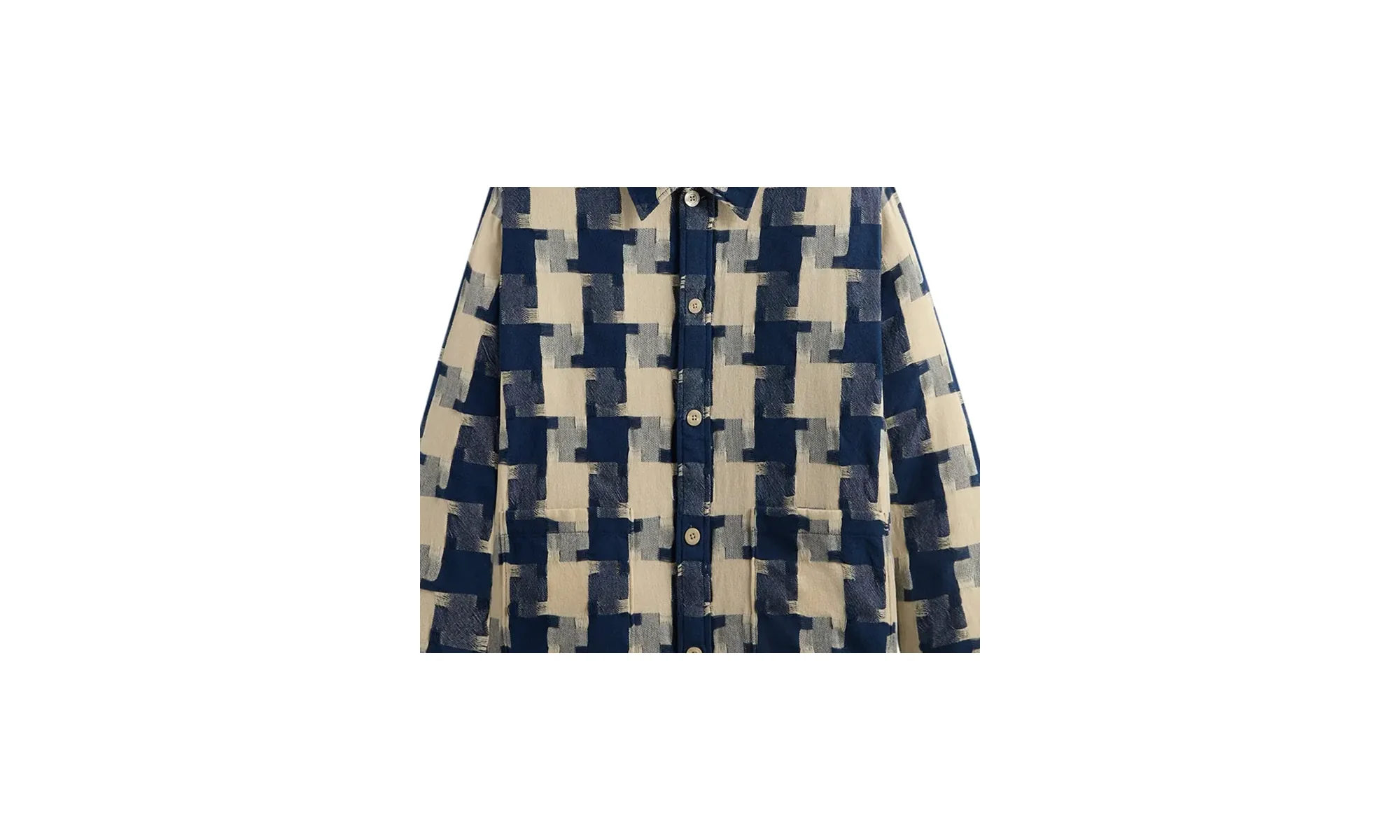 Jumbo Houndstooth Overshirt "Cyanotype" KHM032076 424 - Image 2