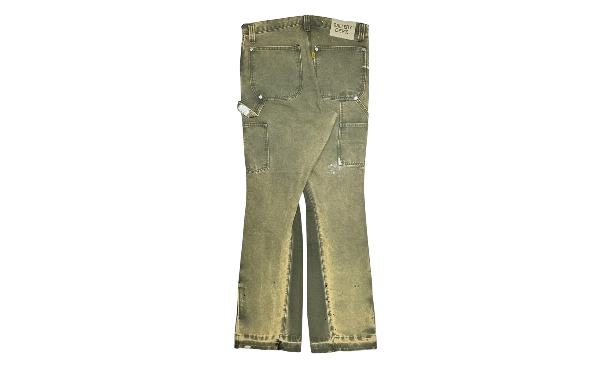 LA Flare Carpenter Pants Paint Splatter "Moss Multi" GDCLFMC - Image 2