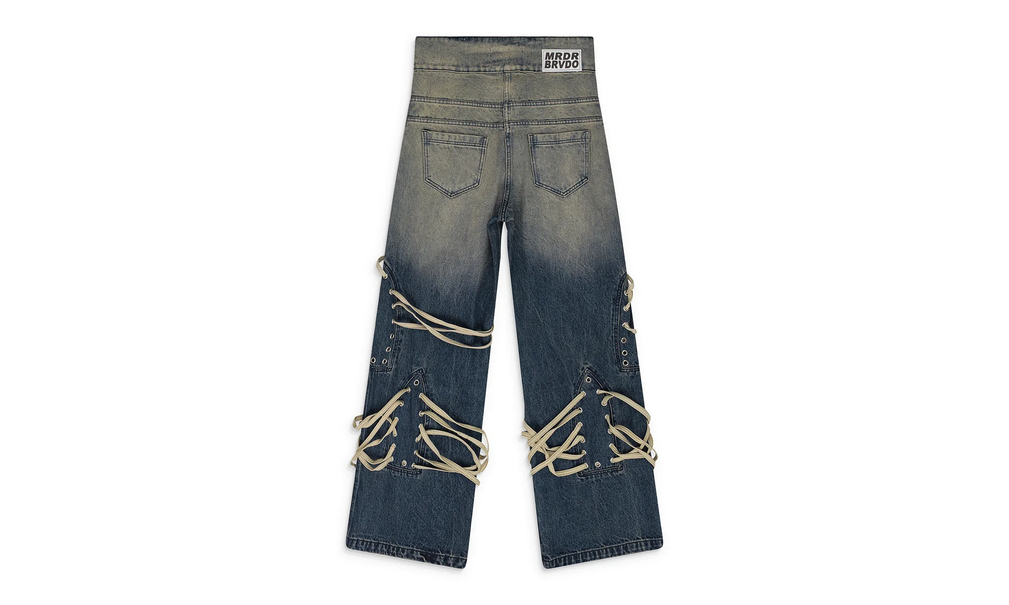 Laced Stained Wide-Leg Jeans "Indigo" 3120200010SS24 - Image 2
