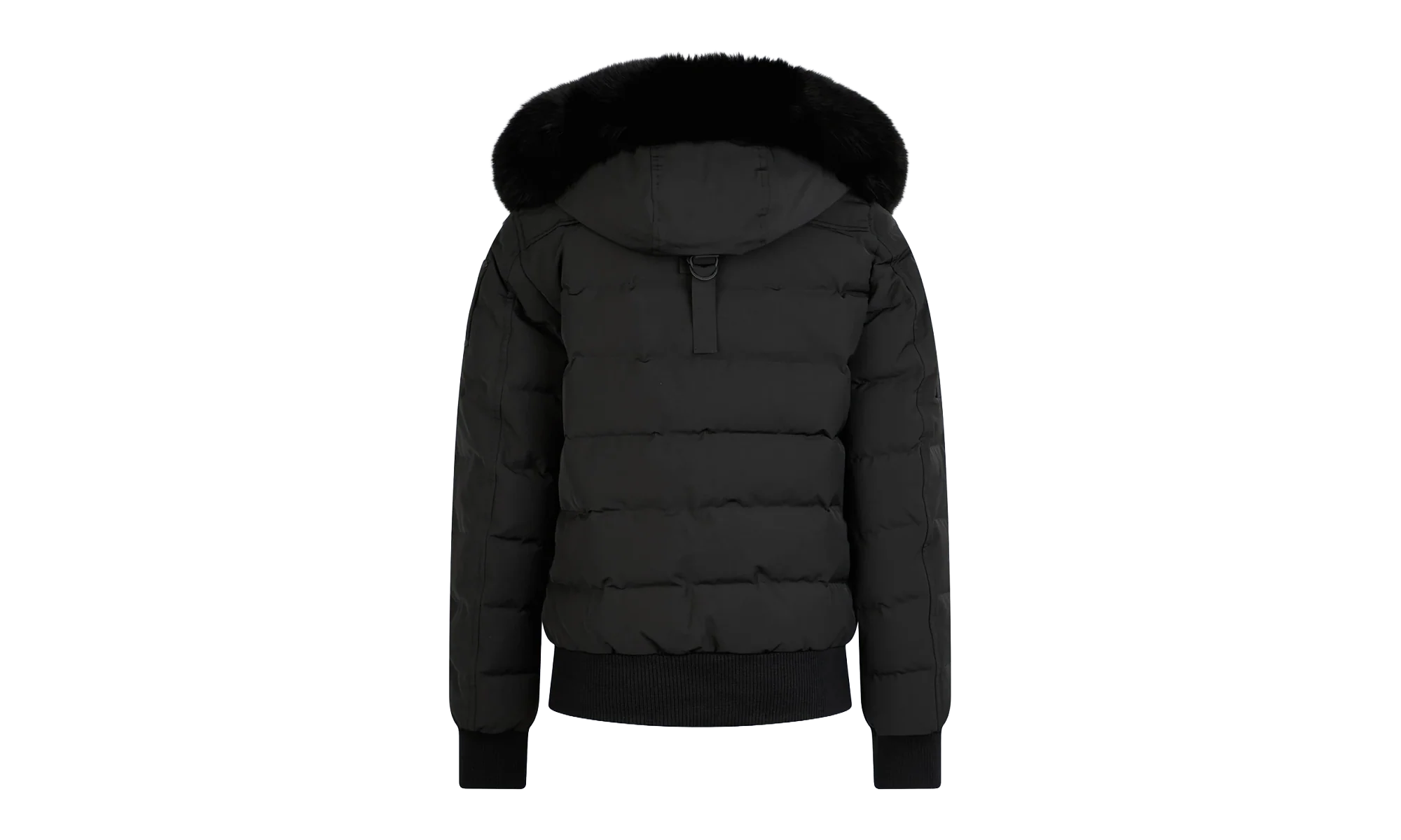 Ladriere Shearling Trim Bomber Jacket "Black / Black" M39LB015 BLK W BLK - Image 2