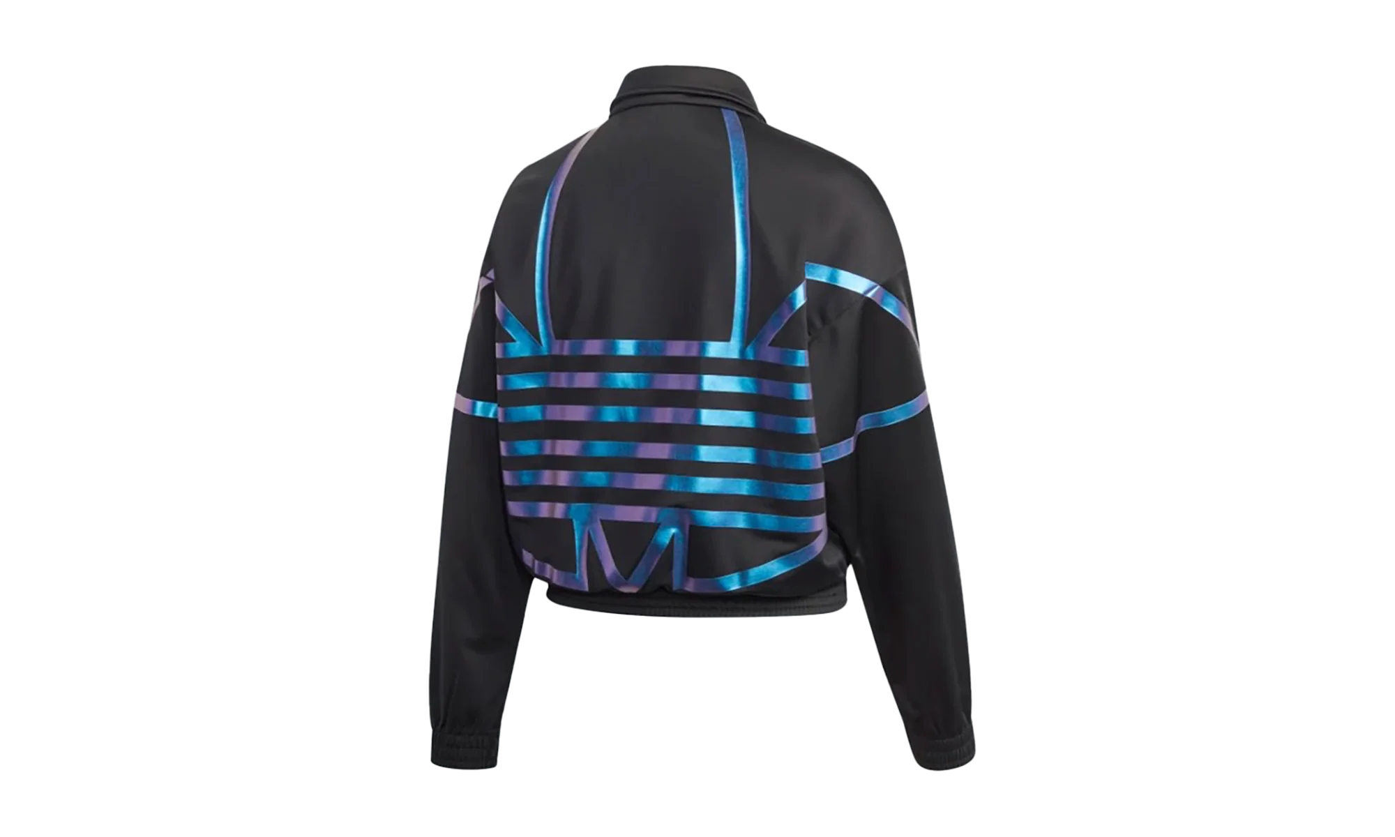 Large Logo Track Jacket WMNS "Black / Royal Blue" FS7228 - Image 2