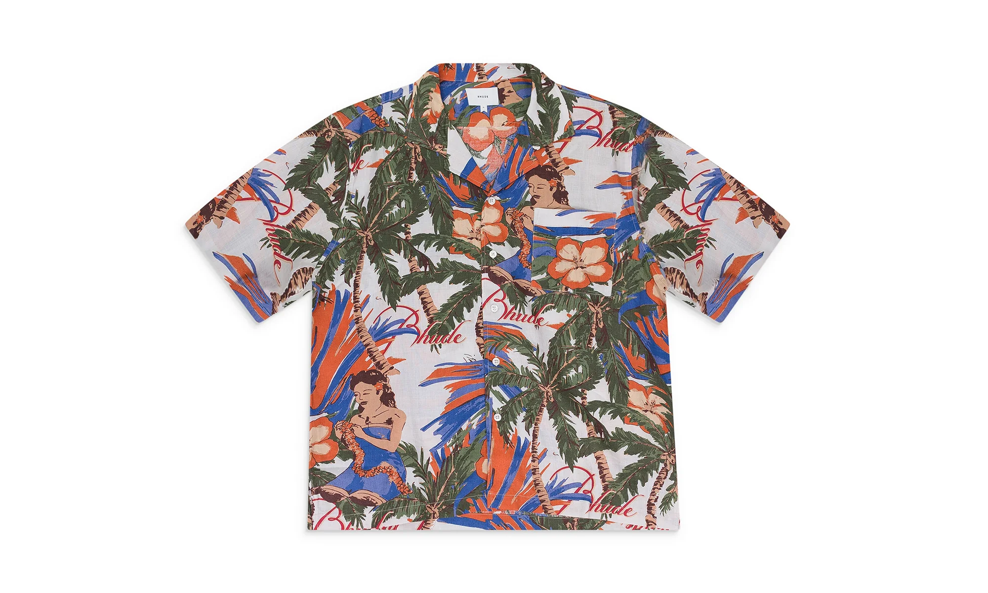 LE FLEUR LINEN BUTTON-DOWN SHIRT "MULTICOLOR" RHSS24SR15023108 MUL