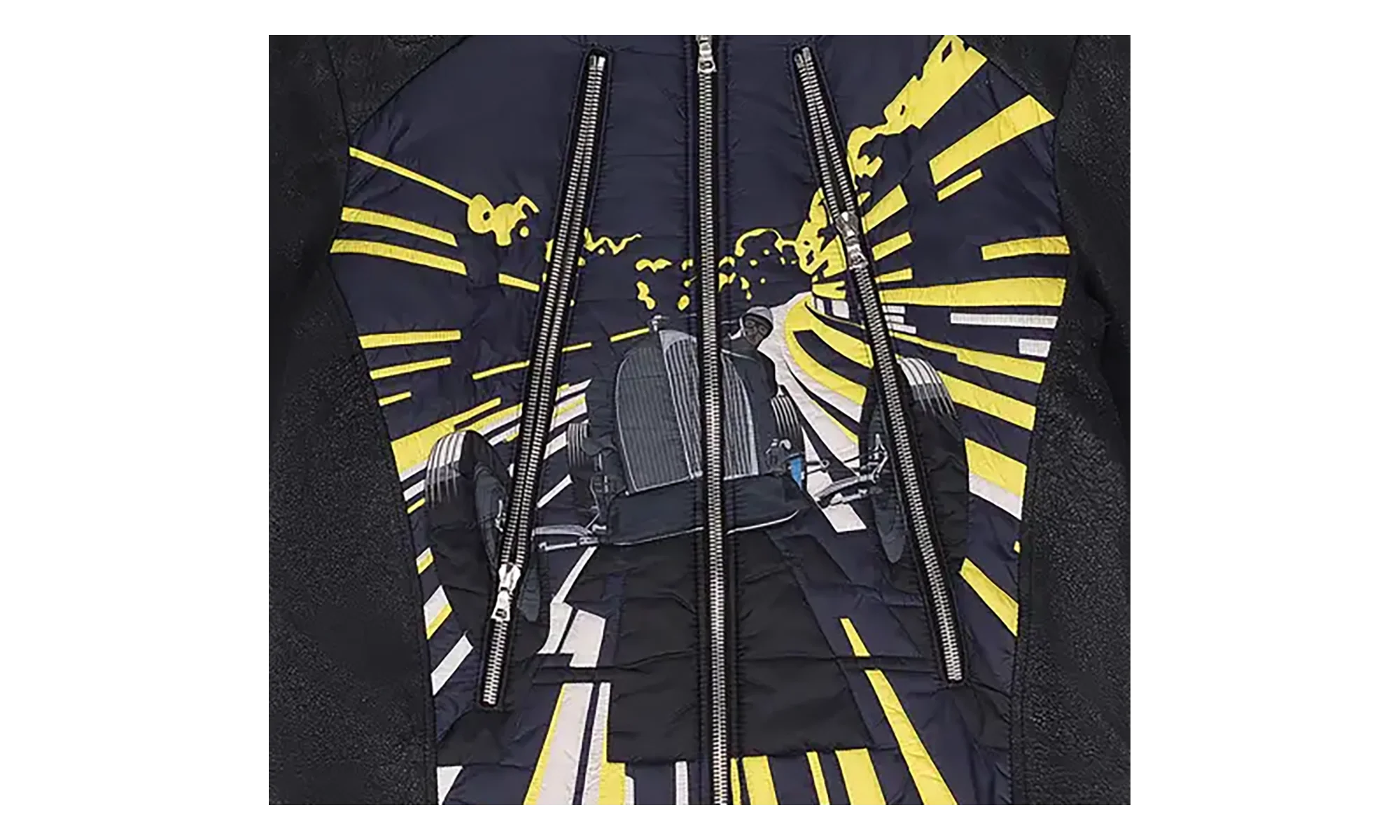 Leather Racing Jacket "Black / Yellow" LRJ001 - Image 2