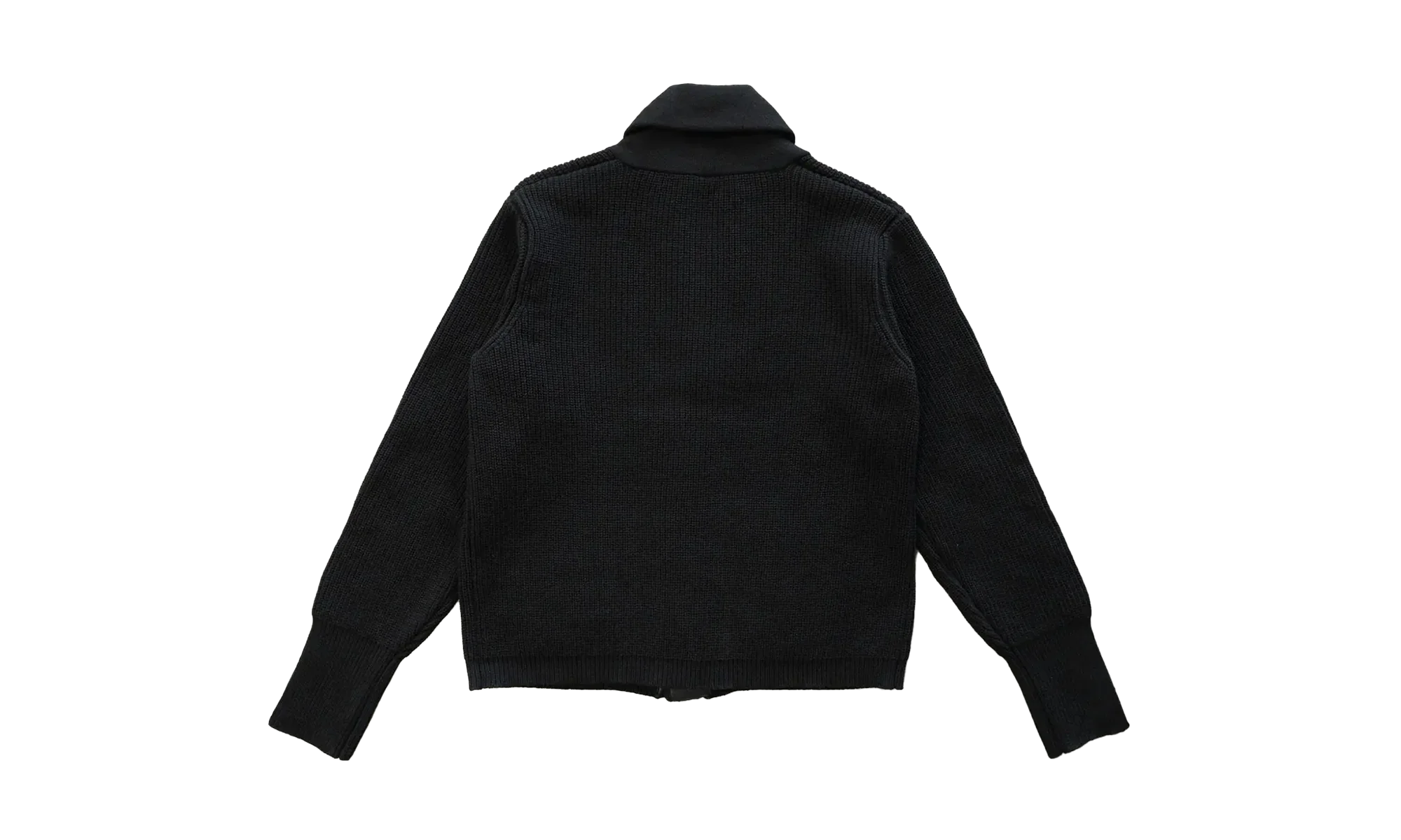 Leather Triple Cross Patch Cardigan Sweater "Black" CHRM0526 - Image 2