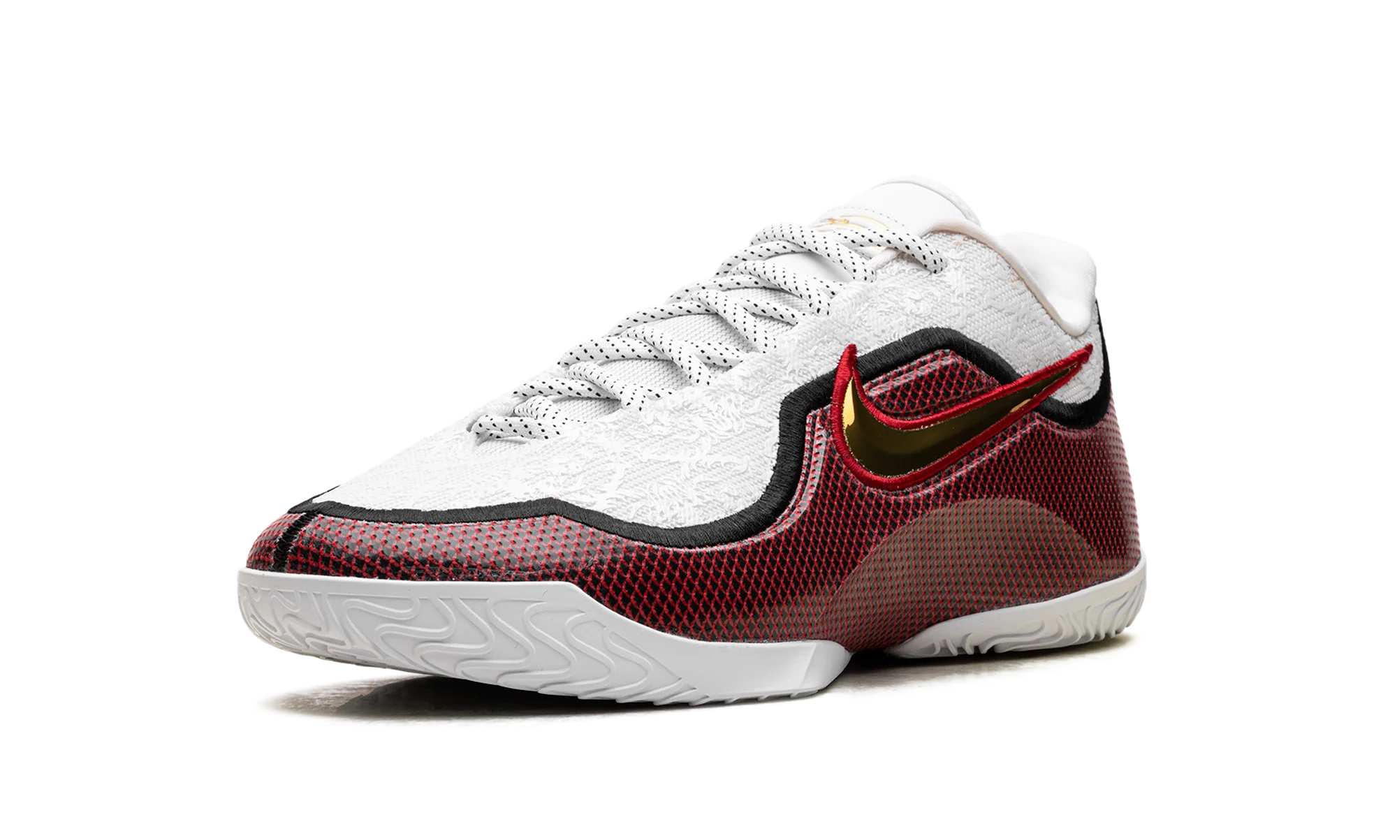 LeBron 23 Grand Opening "White Metallic Gold University Red Black (Solid Outsole)" IB9563 100 - Image 4