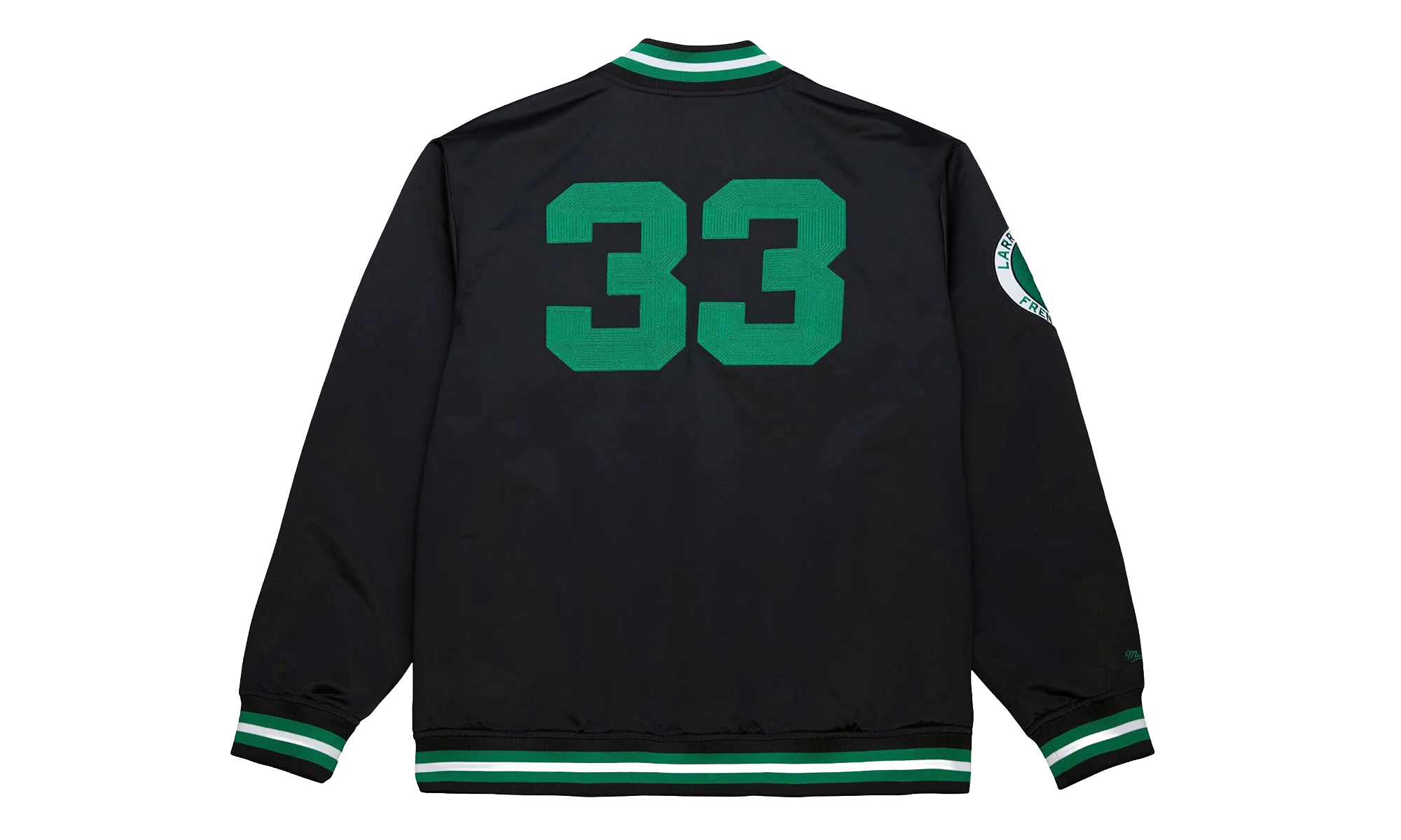 Legends Satin Jacket Vintage Logo "NBA Celtics Larry Bird" JK12382 BCEBLCK - Image 2