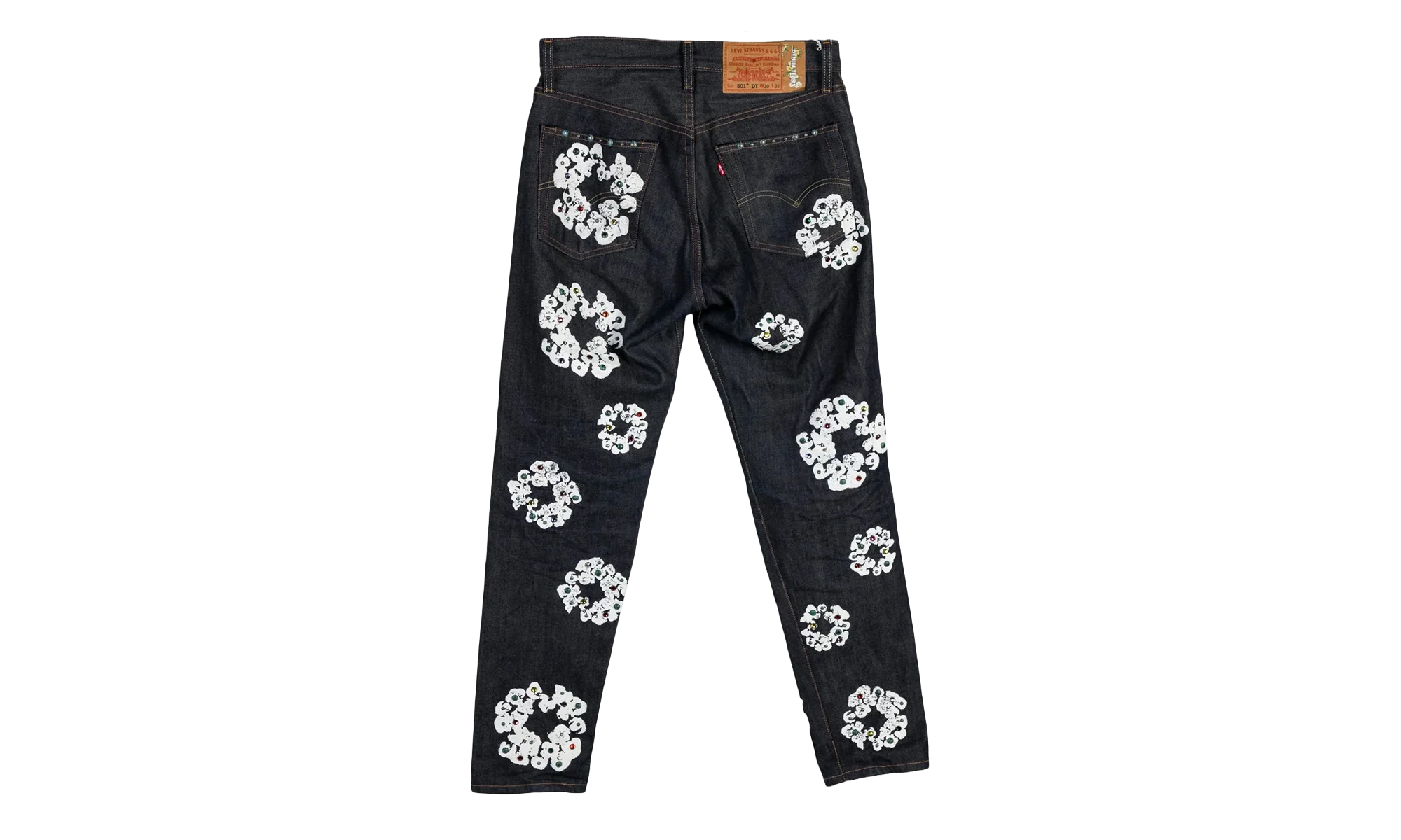 Levi's 501 Cotton Rhinestone Wreath Jeans "Raw" DT313 - Image 2