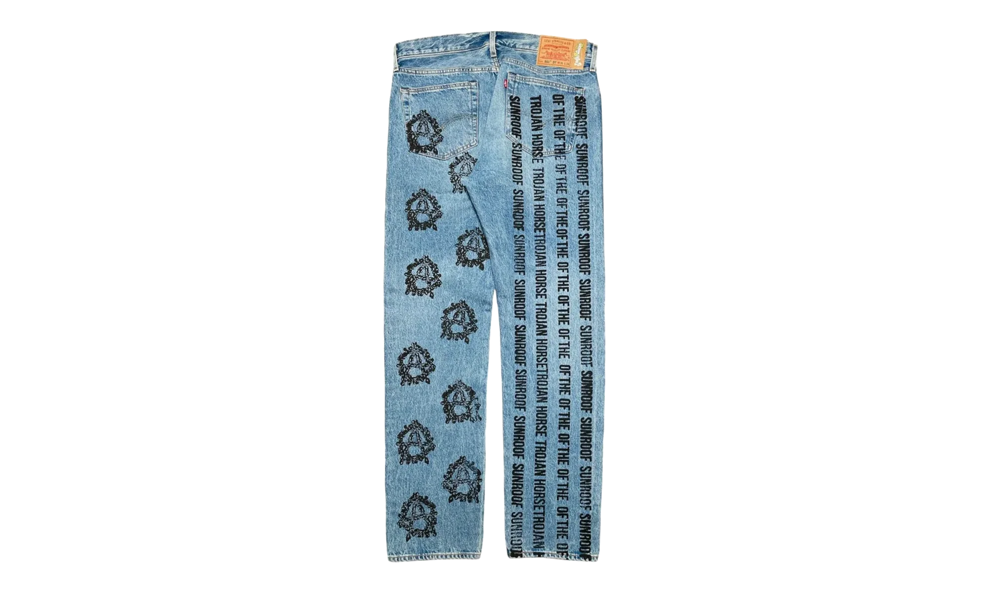 Levi's 501 Virgil Abloh Logo Jeans "Sunroof Of The Horse - Indigo / Black" DT301 - Image 2