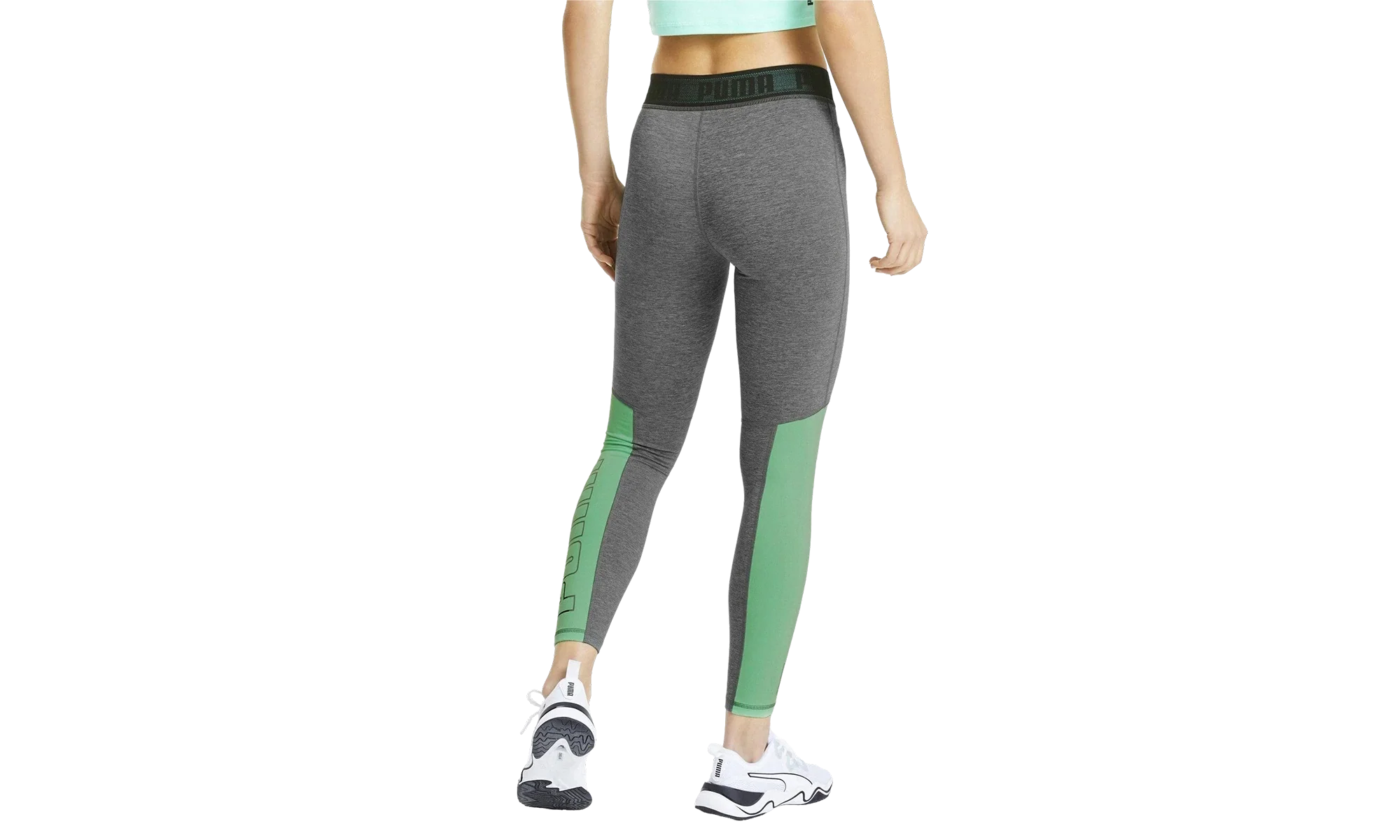 Logo Elastic 7/8 Tight WMNS "Medium Gray Heather / Green Glimmer" 518945 02 - Image 2