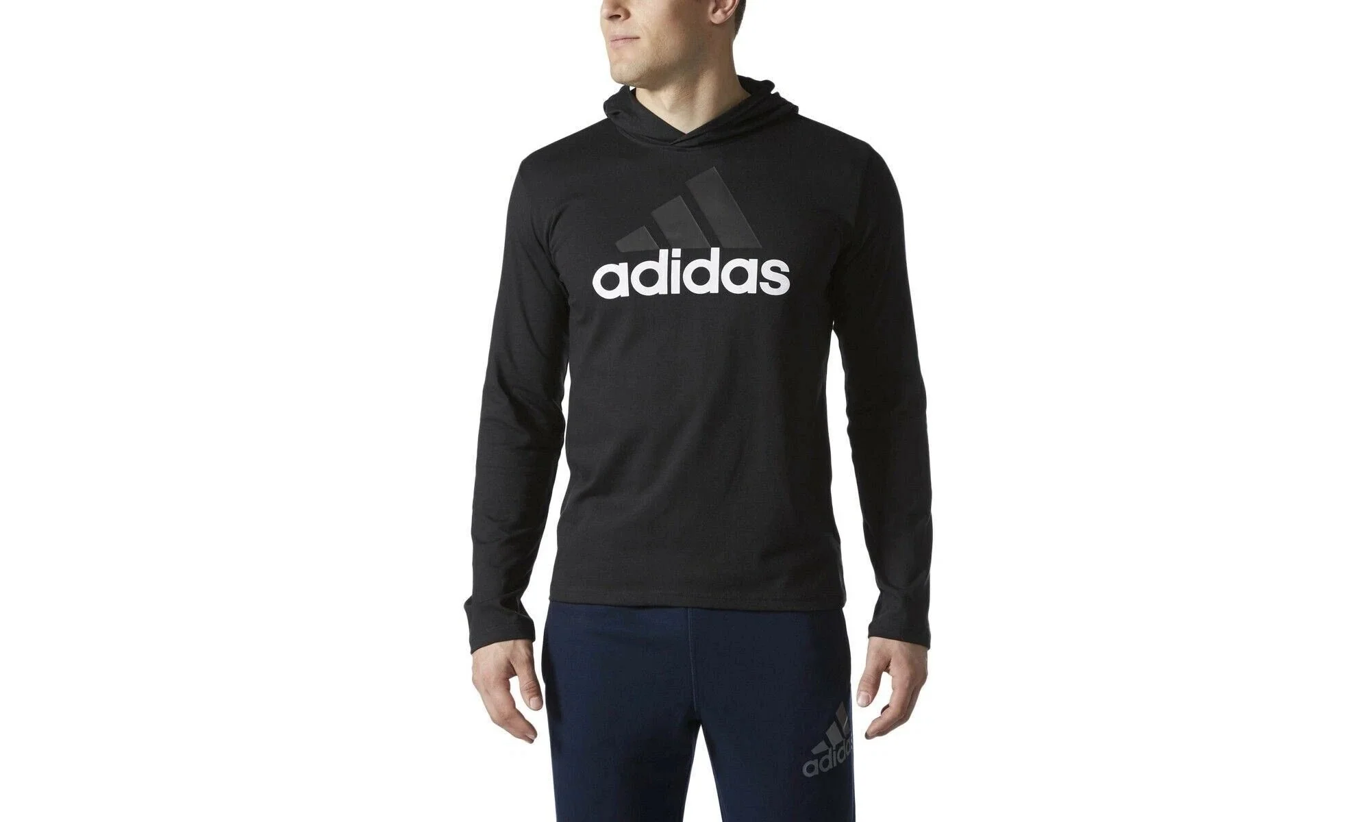 Long Sleeve Badge Of Sport Hoodie "Black" BR1453
