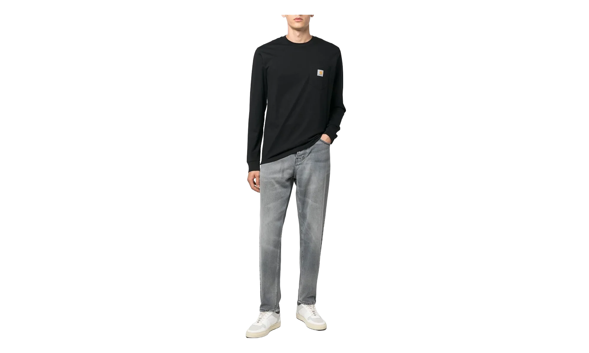 Long Sleeve Pocket T-shirt "Black" I030437 89XX - Image 2