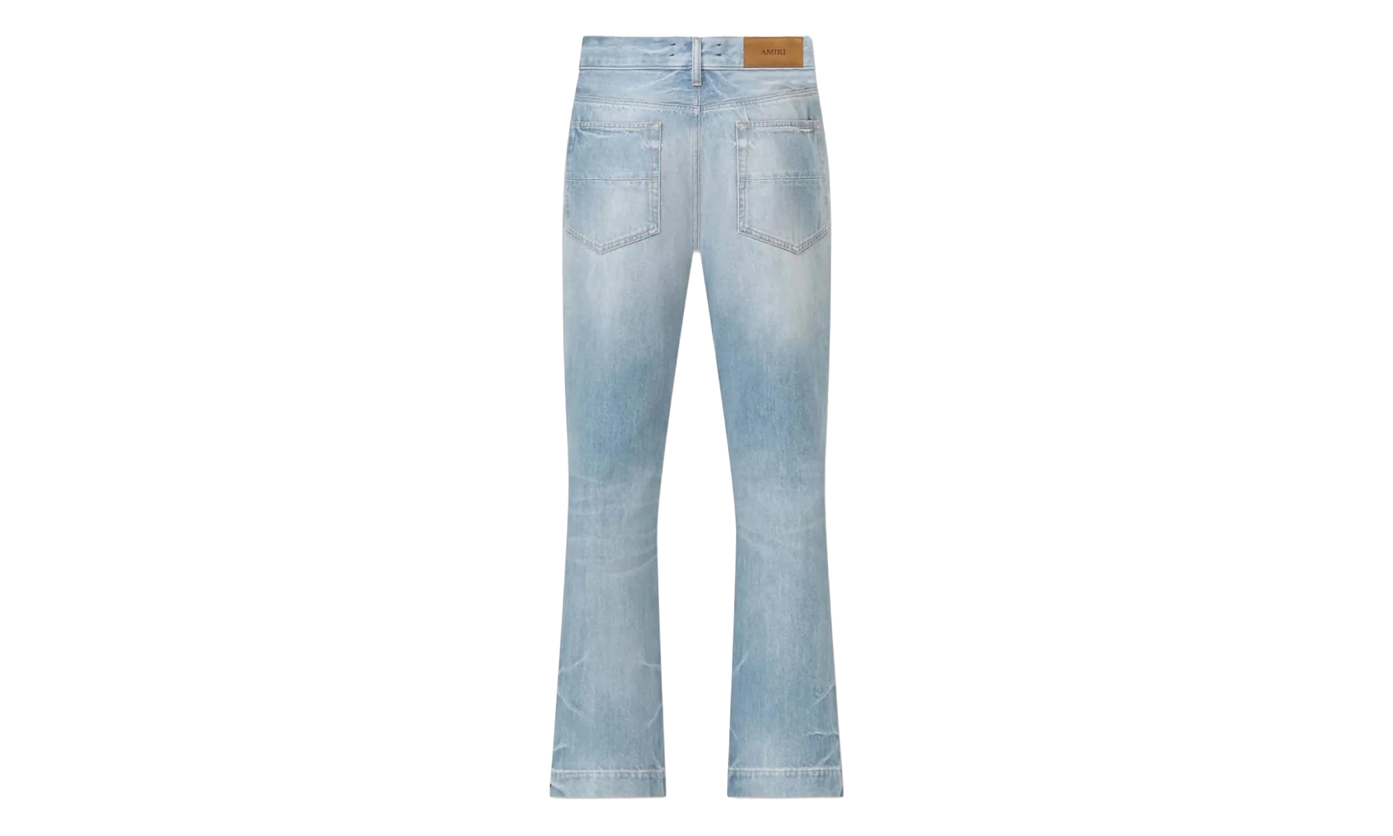 Long Straight Flare Jeans "Medium Indigo" WDR006 497 BLUE - Image 2
