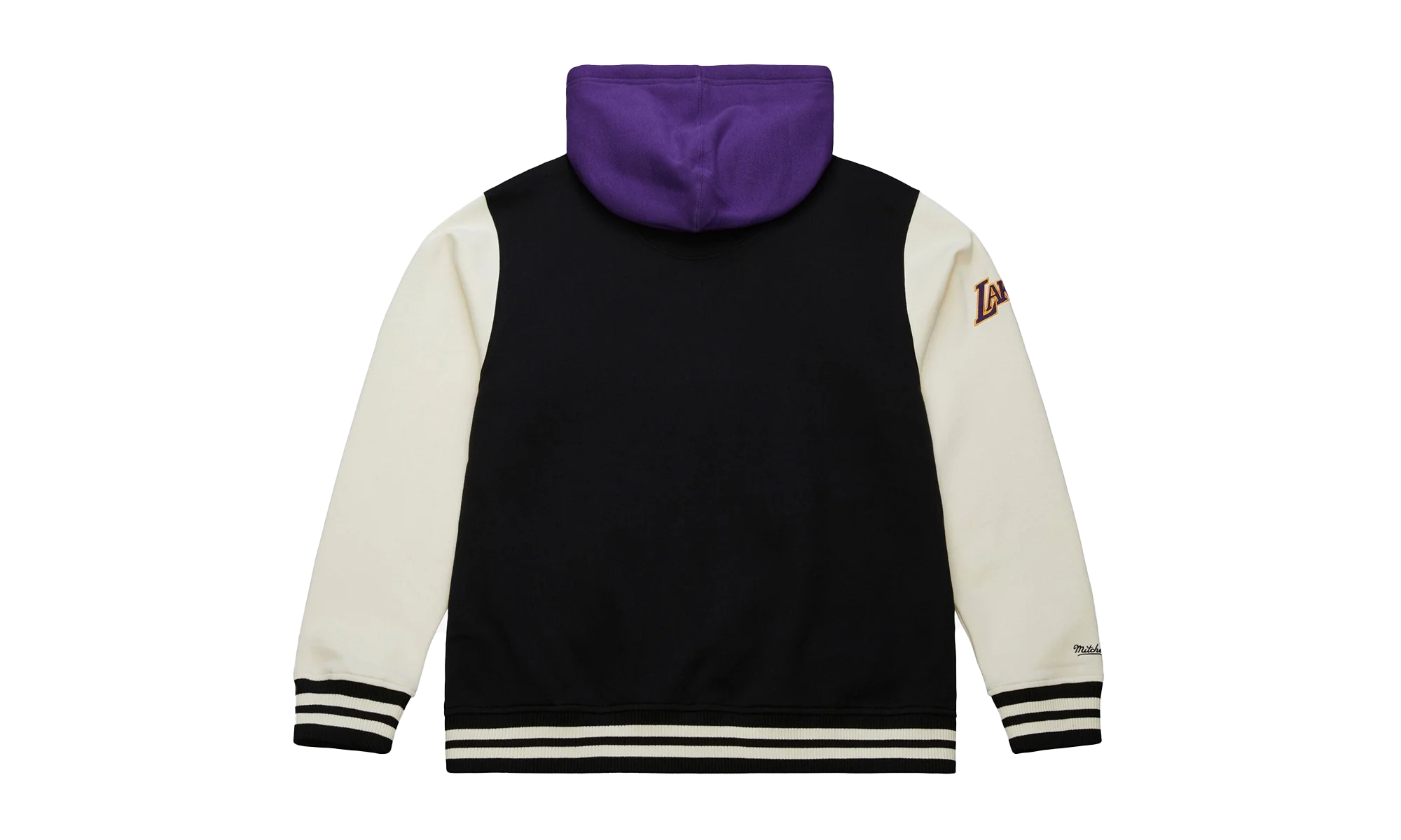 Los Angeles Lakers Courtside Fleece "Black / White / Purple" JK11162-LALBLCK - Image 2