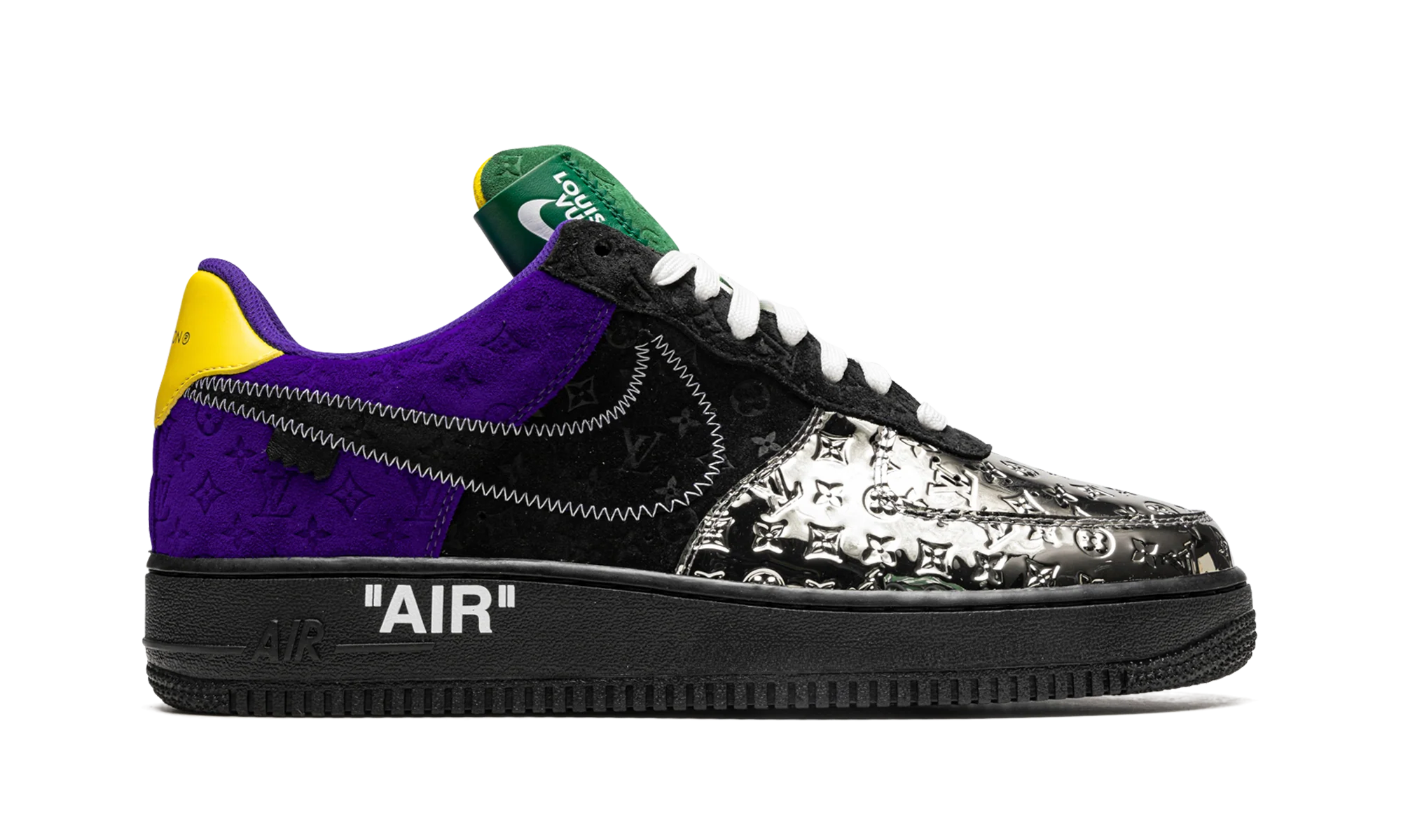 Louis Vuitton Air Force 1 Low "Virgil Abloh - Purple Dusk/Metallic Silver" 1A9VCC - Image 6