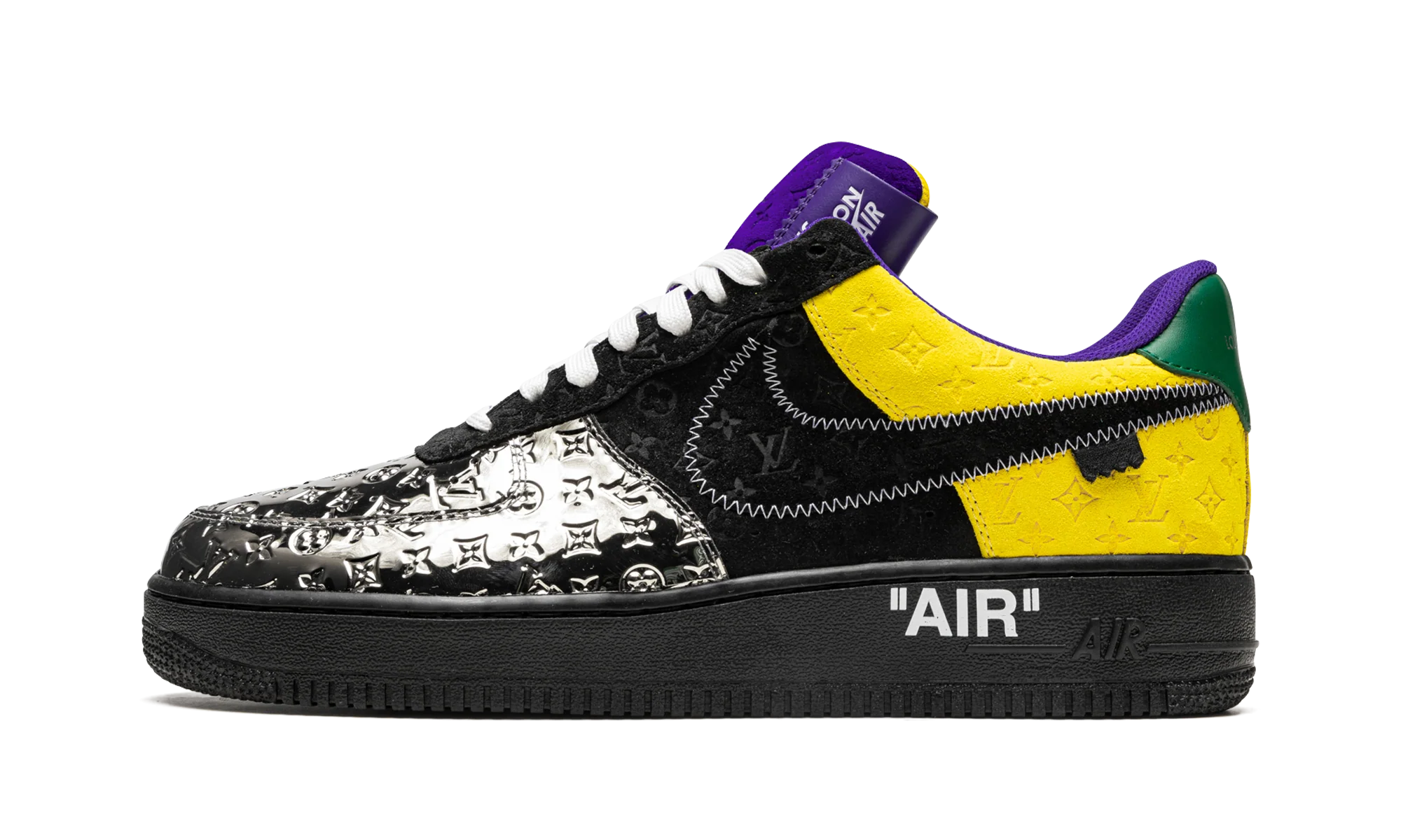 Louis Vuitton Air Force 1 Low "Virgil Abloh - Purple Dusk/Metallic Silver" 1A9VCC - Image 9