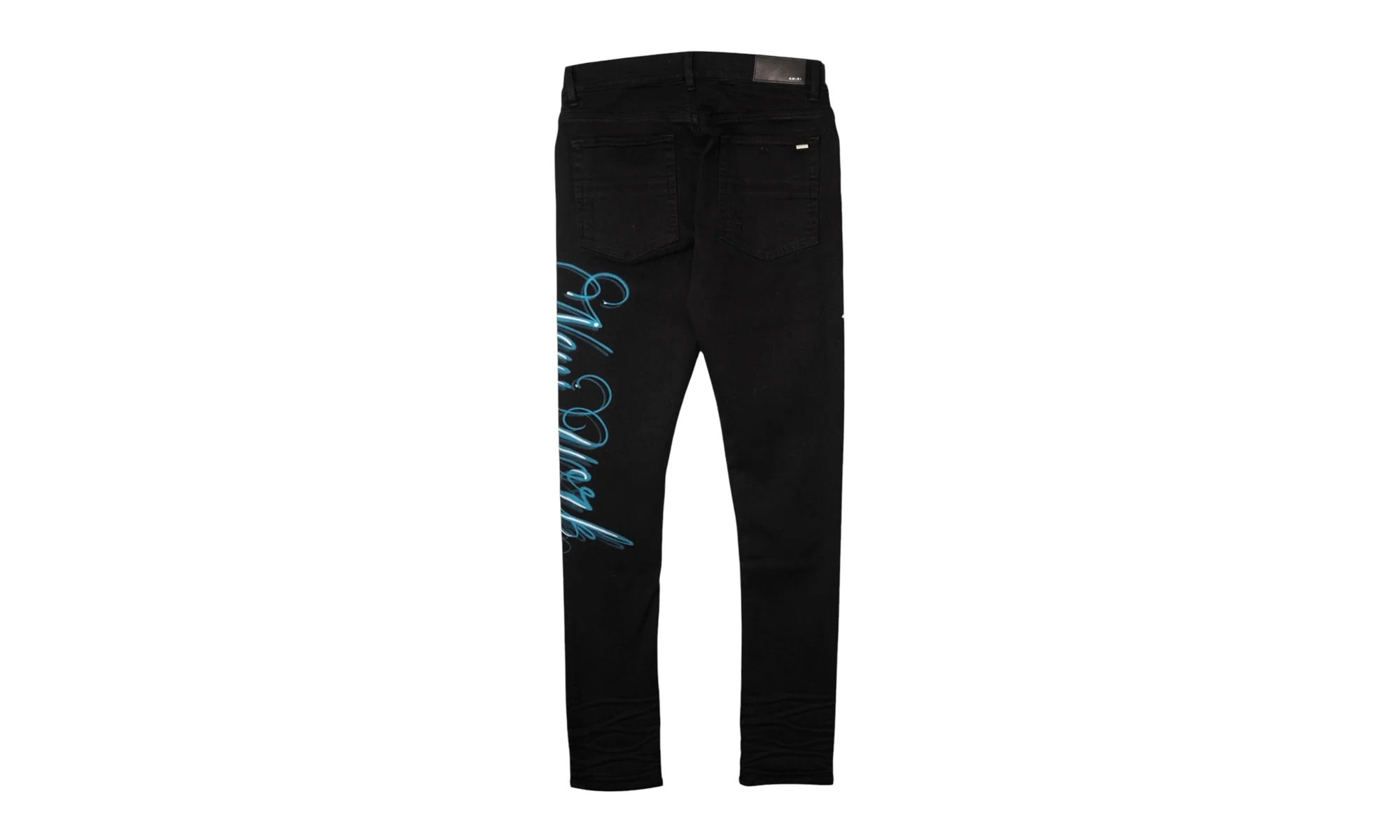 MA New York Airbrush Logo Jeans "Overdyed Black Blue White" AMDNSY1178 018 - Image 2