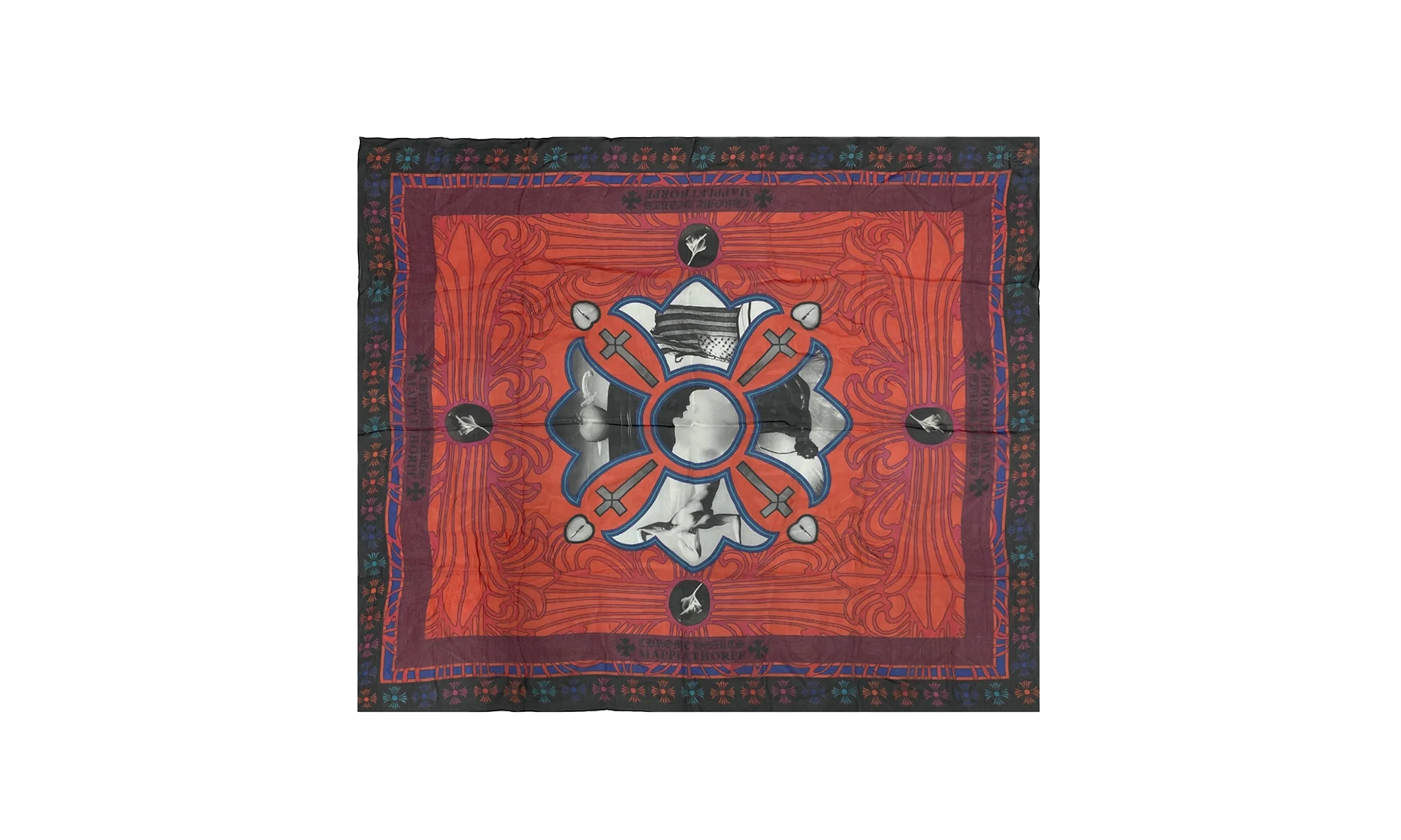 Mapplethorpe Multi-Color Cross Silk Scarf "Red" CHRM0519
