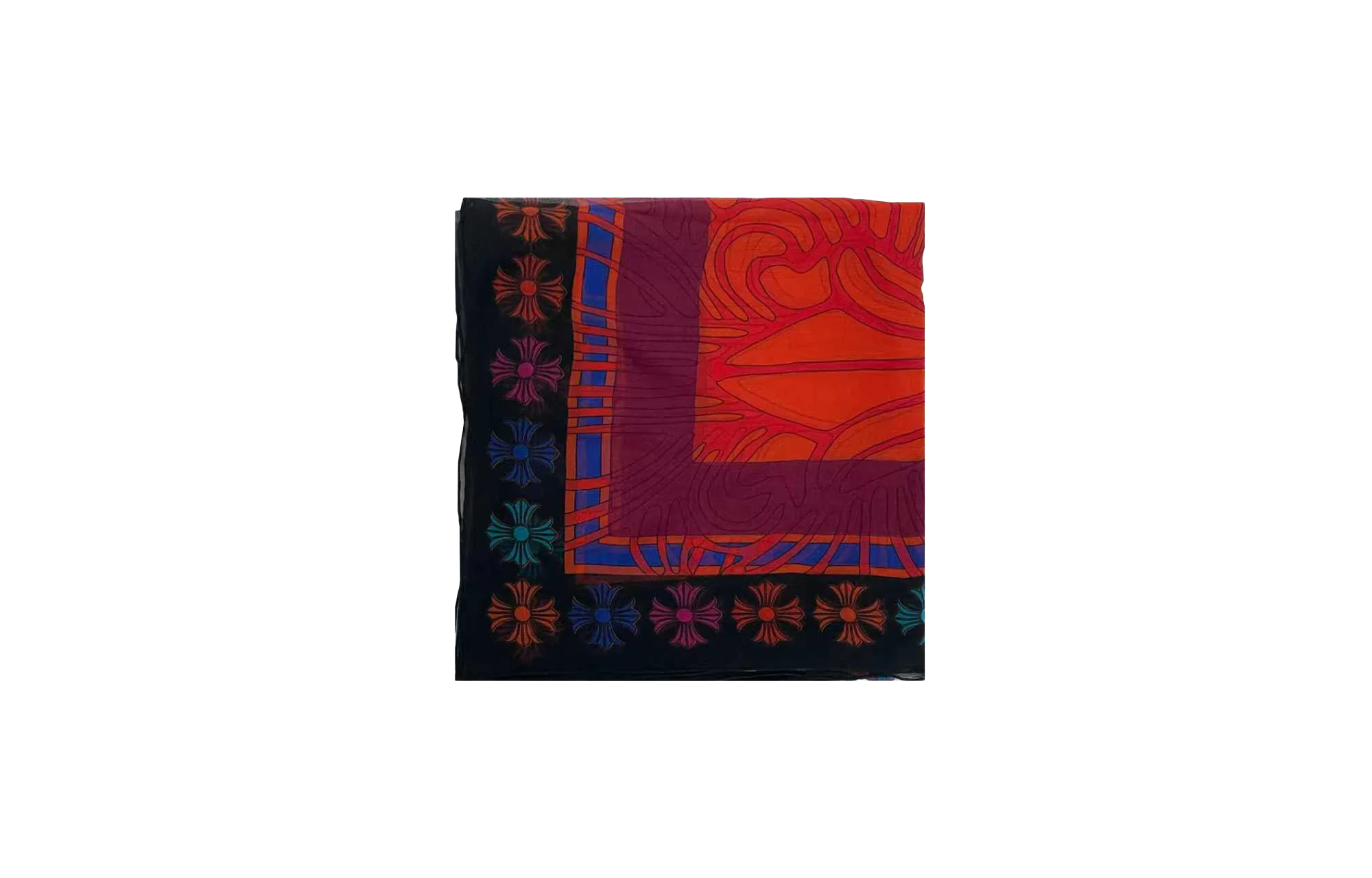 Mapplethorpe Multi-Color Cross Silk Scarf "Red" CHRM0519 - Image 2