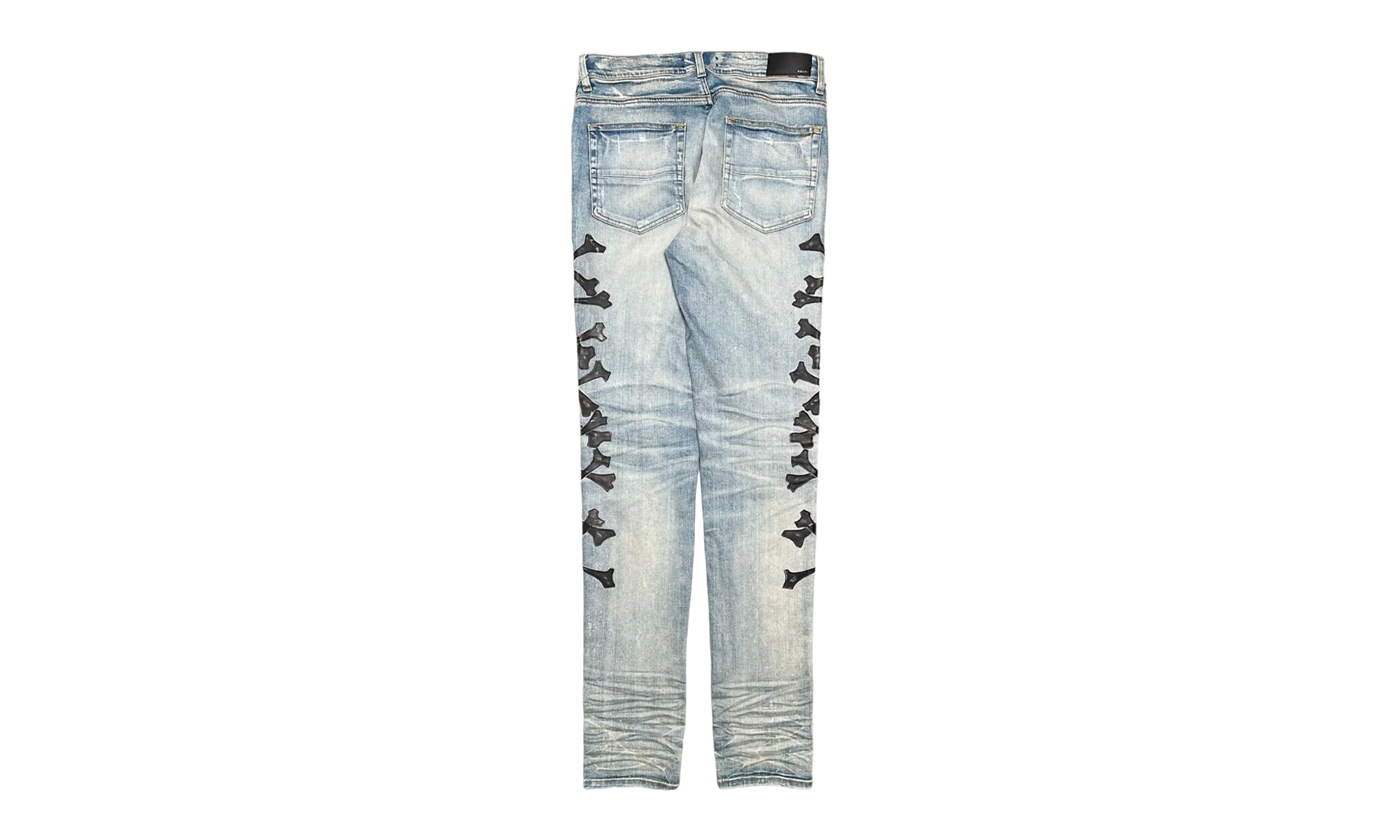 Maxfield Exclusive Leather Patch Bones Jeans "Original Indigo Black" AMELPBJOI - Image 2