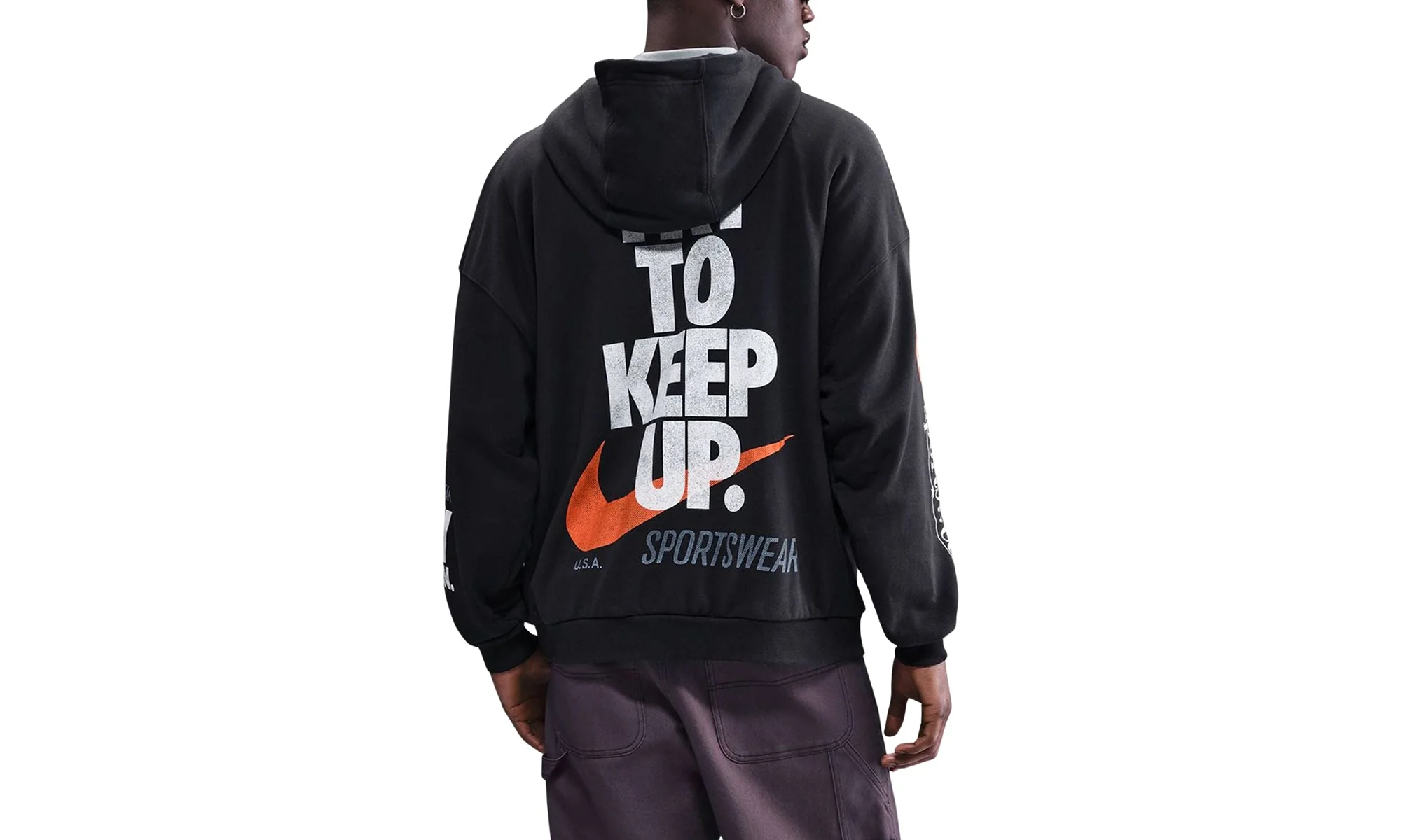 Men's Oversized French Terry Pullover Hoodie "Black" IB8257 045 - Image 2