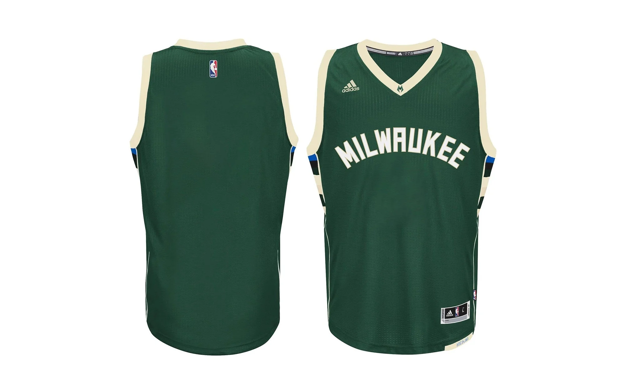 Milwaukee Bucks Swingman Jersey "Green / Beige" A74055 - Image 2