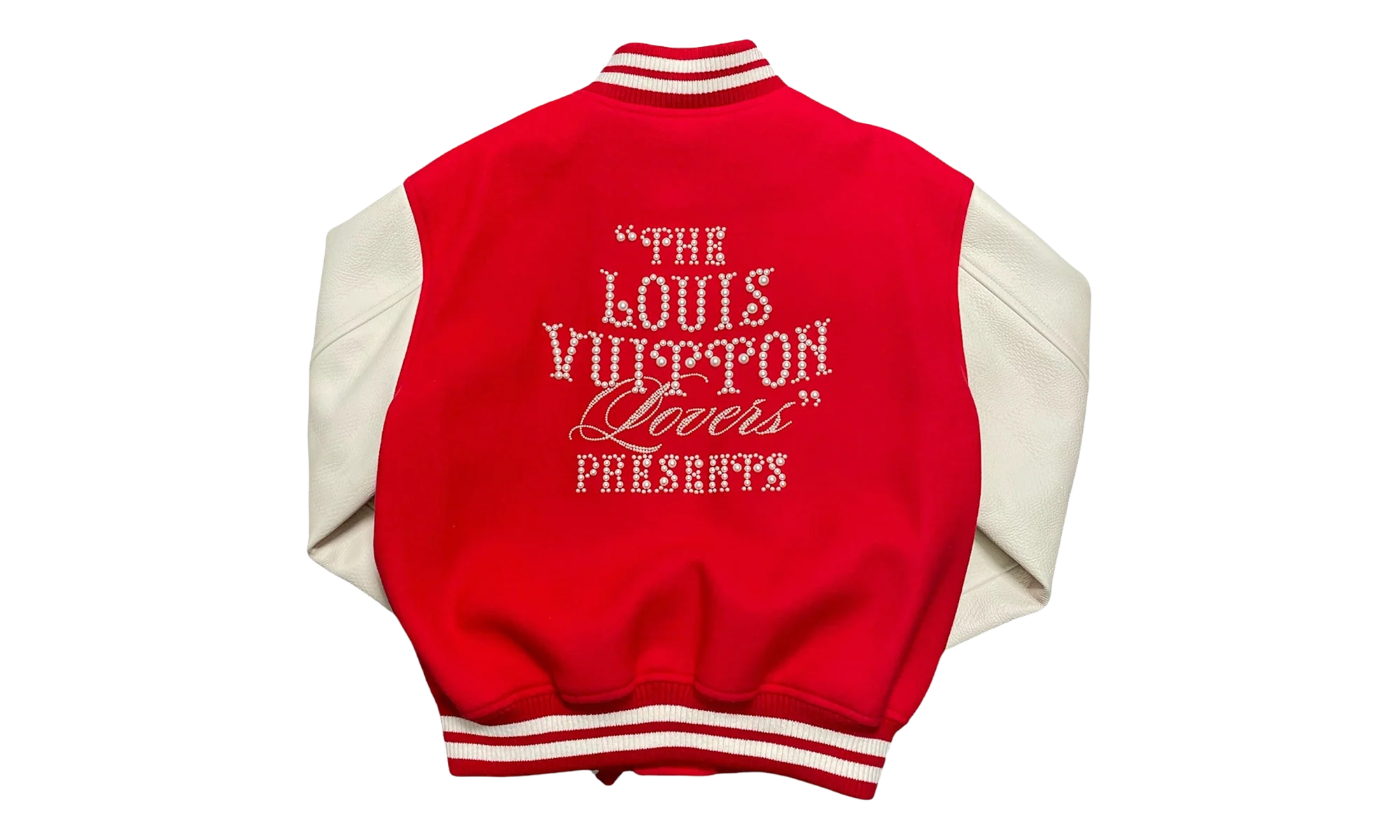 Mix Leather Varsity Jacket "Pharrell Williams - Bright Red/White" 1AFIQJ - Image 2