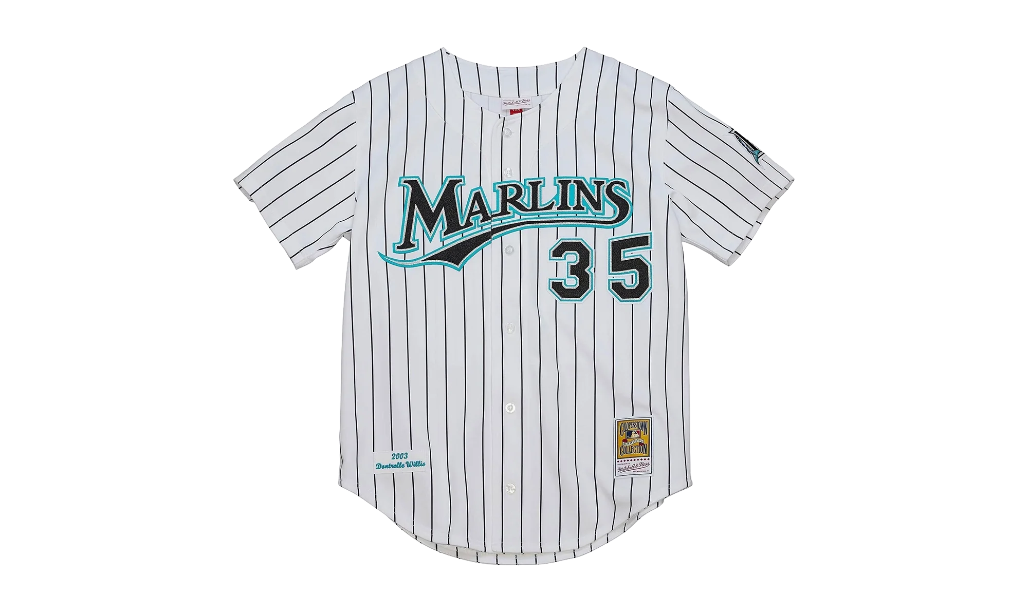 MLB Dontrelle Willis Home World Series Jersey "2003 Florida Marlins – White / Black" AJY15338 FMA03DWSWHBK - Image 3