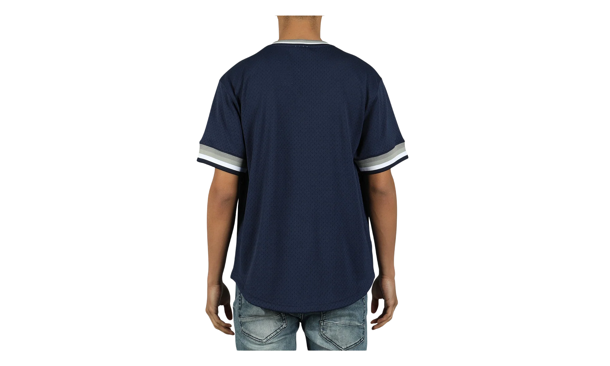 MLB Mesh V-Neck Tee "New York Yankees - Navy" MSPOAJ18001 NYYNAVY1 - Image 2