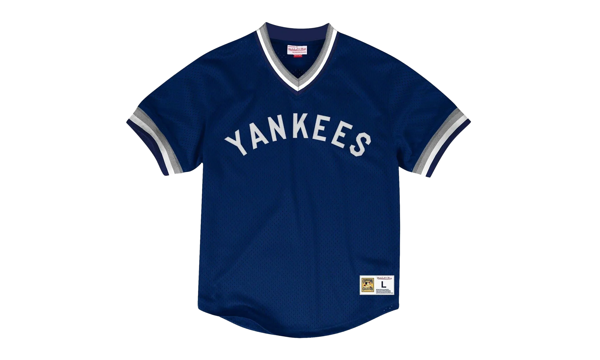 MLB Mesh V-Neck Tee "New York Yankees - Navy" MSPOAJ18001 NYYNAVY1 - Image 3