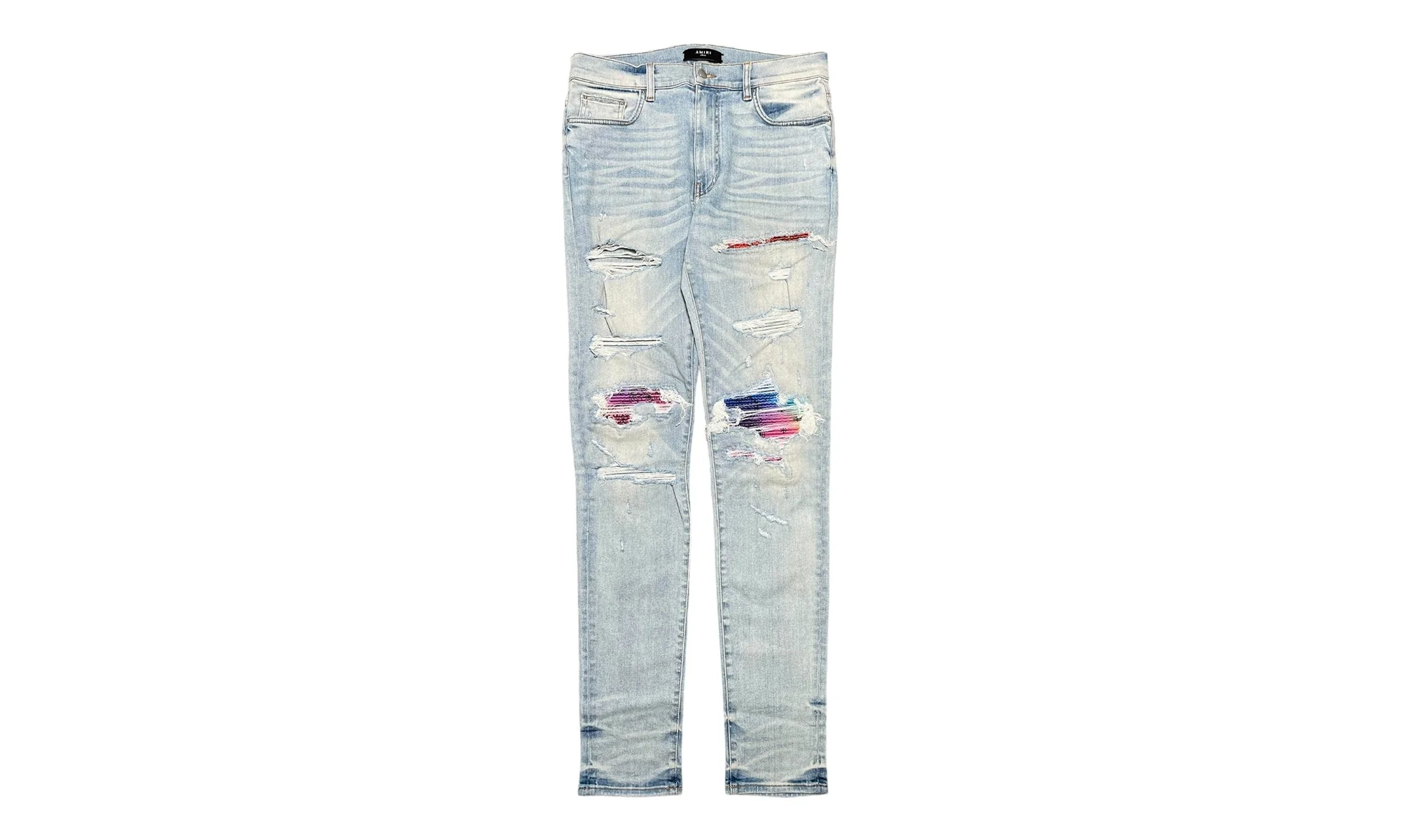 MX1 Bandana Patch Jeans "Light Indigo Rainbow" AMRBLI USED 1 NEW