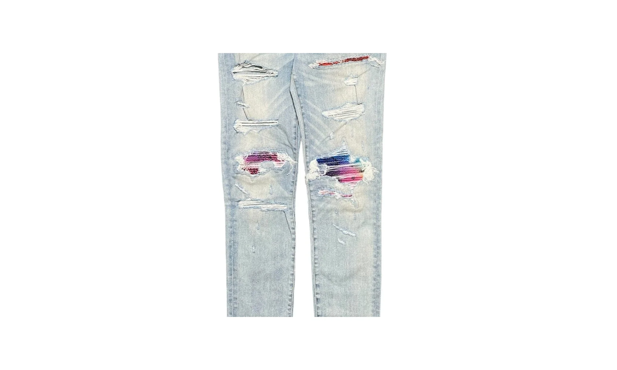 MX1 Bandana Patch Jeans "Light Indigo Rainbow" AMRBLI USED 1 NEW - Image 2