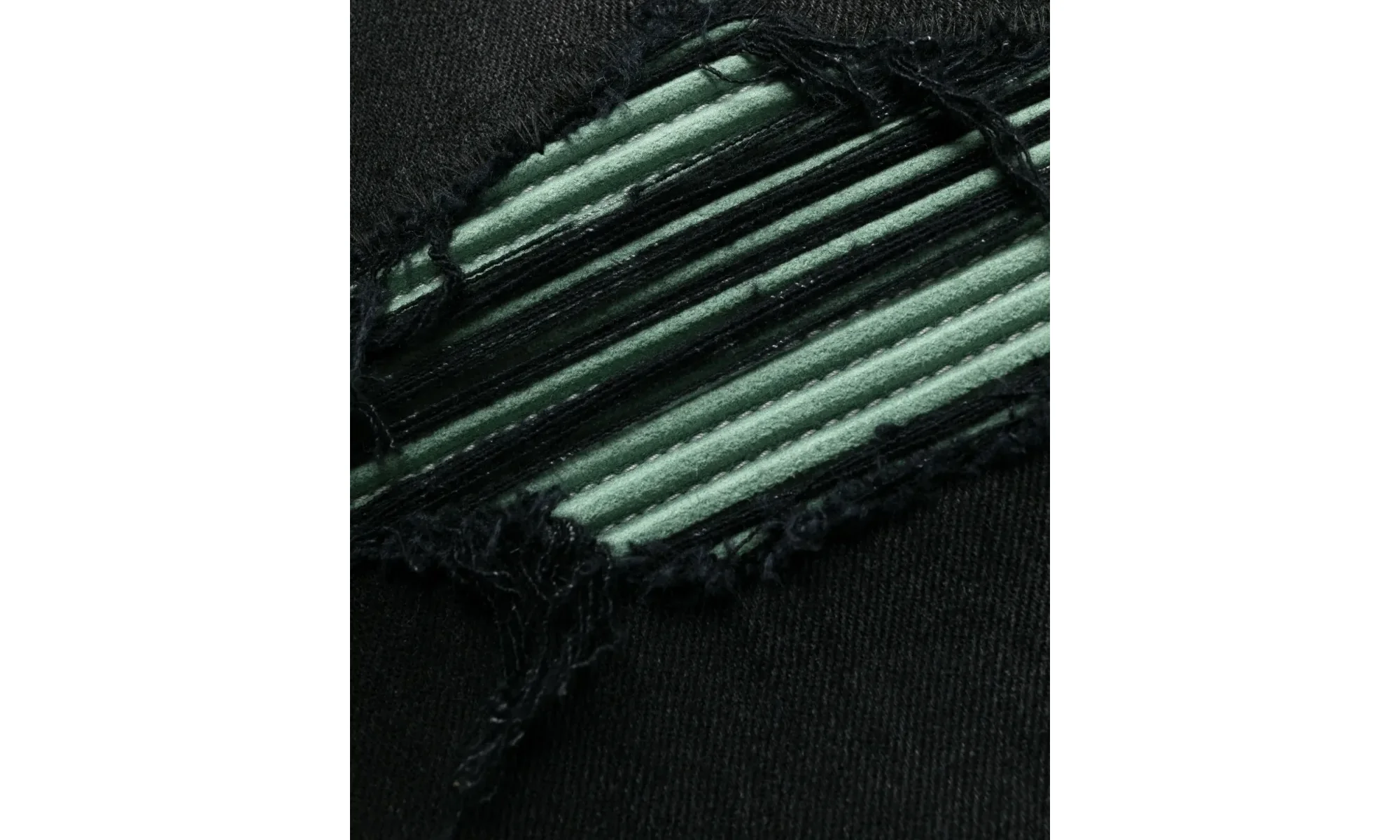 MX1 Green Ultra Suede Repair Jeans "Aged Black" SS22MDS007 023 - Image 2