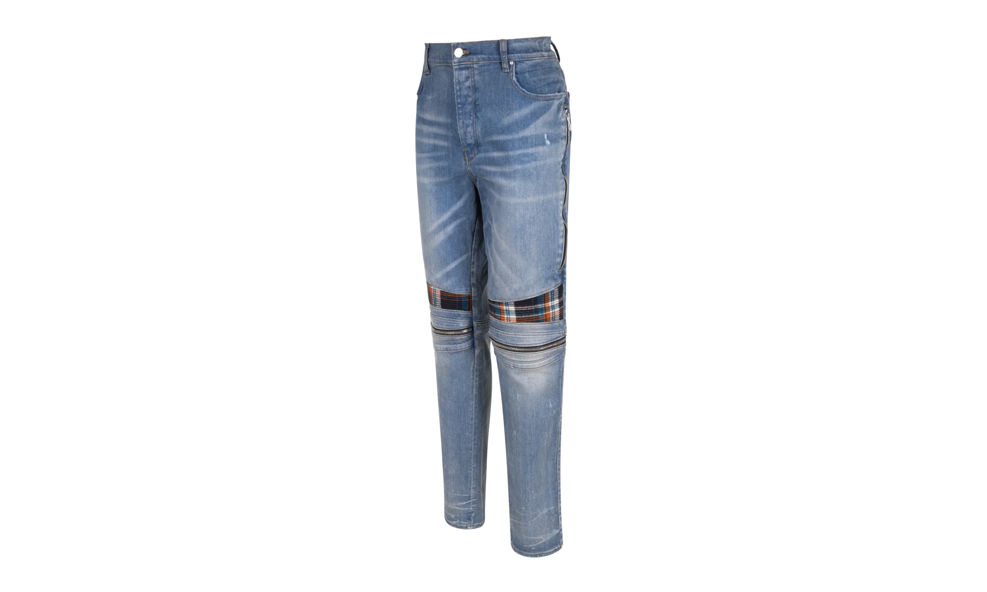 MX2 PLAID Straight-Fit Jeans "Clay Indigo / Orange" MDS194 481 - Image 2