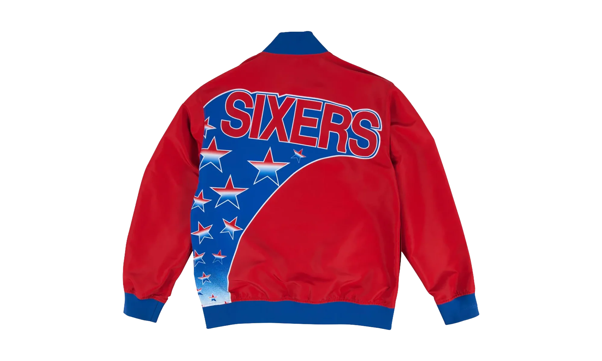 NBA Authentic Warm-Up Jacket "1993-94 Philadelphia 76ers - Red / Blue" 6056S3B1D93P76 - Image 4