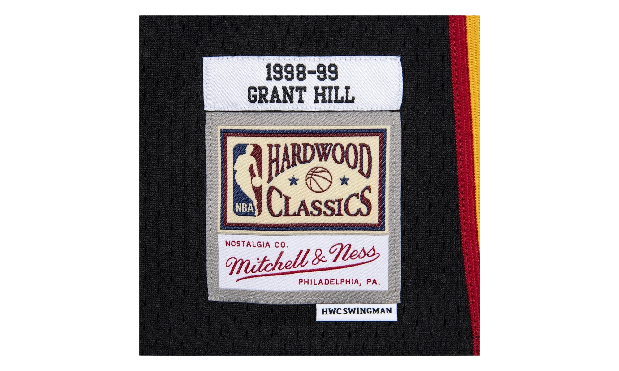 NBA Grant Hill Reload Swingman Jersey "1998 Detroit Pistons - Black" SMJYCP19295 DPIBLCK98GHI - Image 3