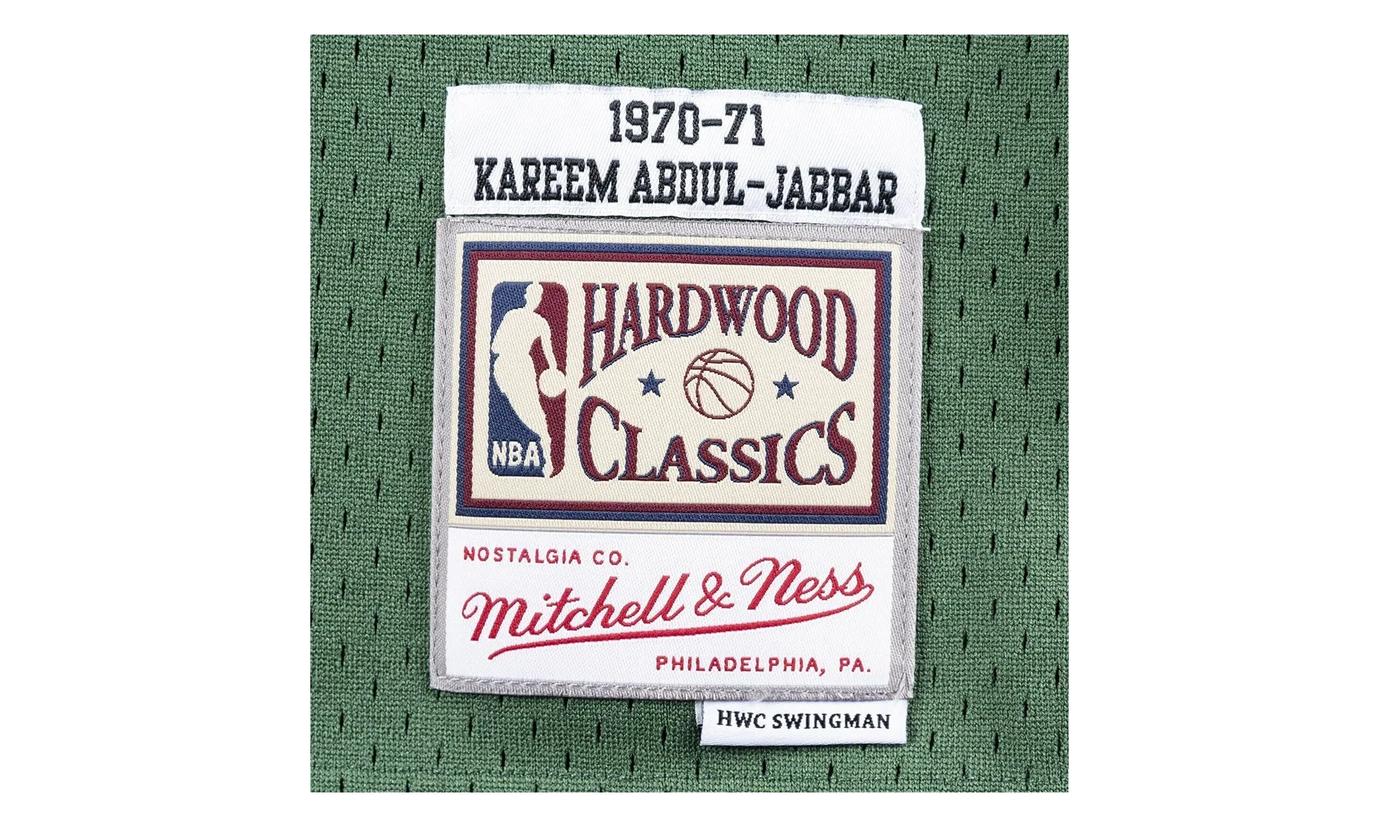 NBA Kareem Abdul-Jabbar Swingman Jersey "1970 Milwaukee Bucks - Green" SMJYAC18107 MBUDKGN70KAB - Image 3