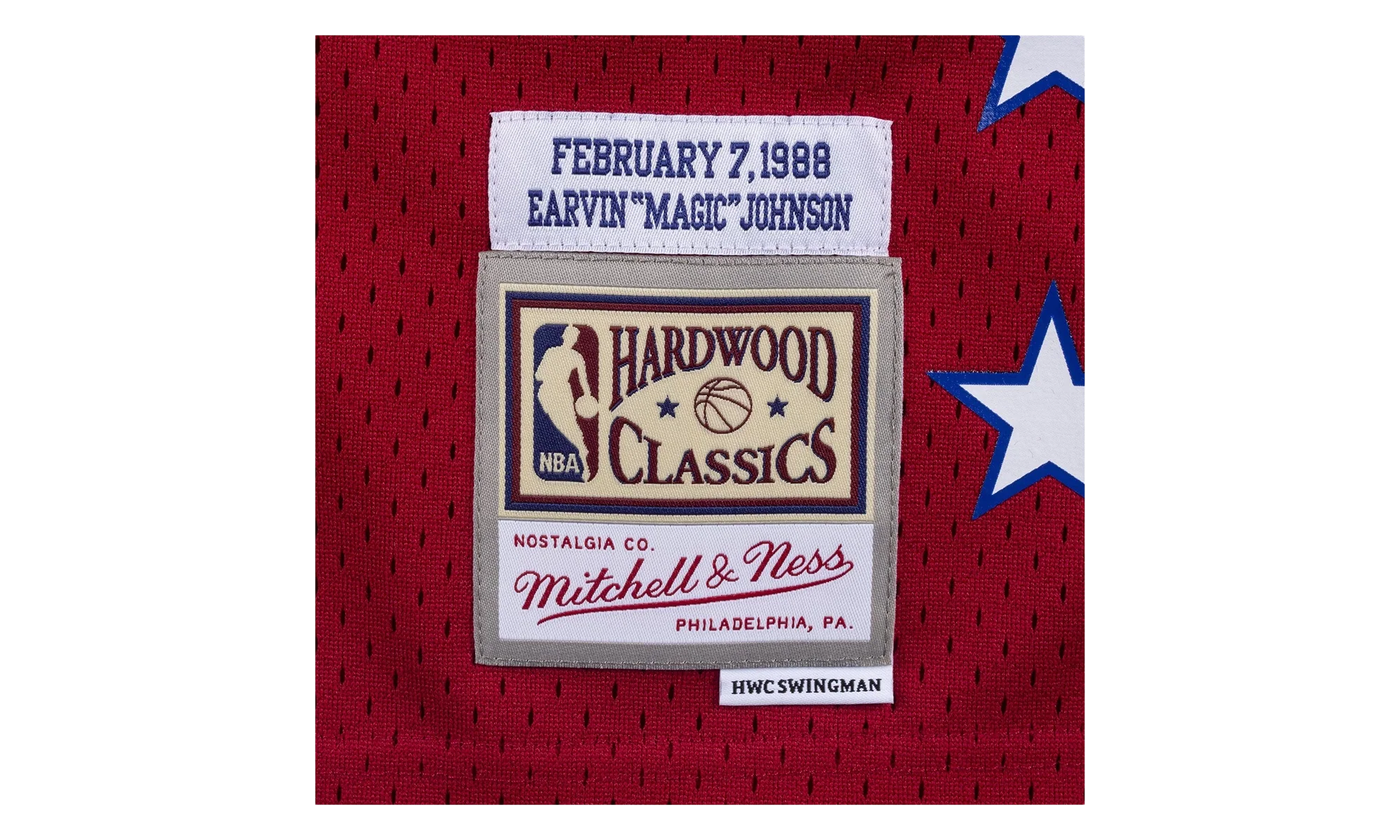 NBA Magic Johnson Rhinestone Swingman Jersey "1988 All-Star - Red" SMJYBW18018 ASWRED188EJH - Image 3