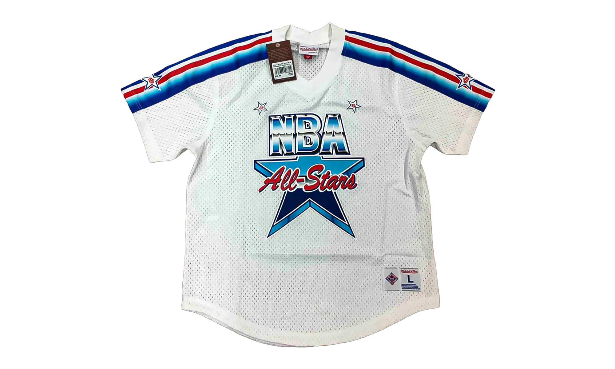 NBA Mesh V-Neck Tee "1991 All-Star Game - White" MSPOMG18025 ASGWHIT191 - Image 3