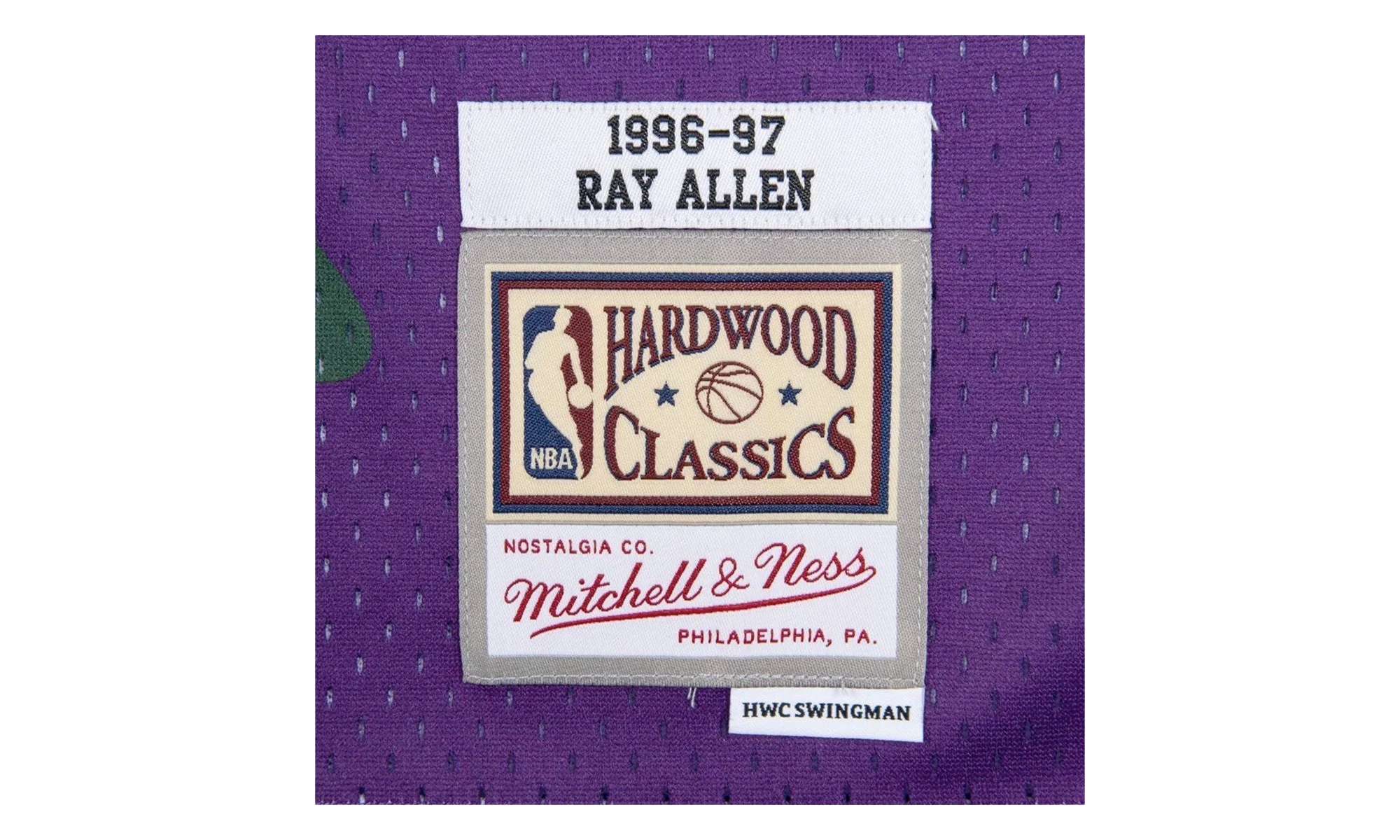 NBA Ray Allen Reload Swingman Jersey "1996 Milwaukee Bucks - Purple" SMJYCP19294 MBUPURP96RAL - Image 3