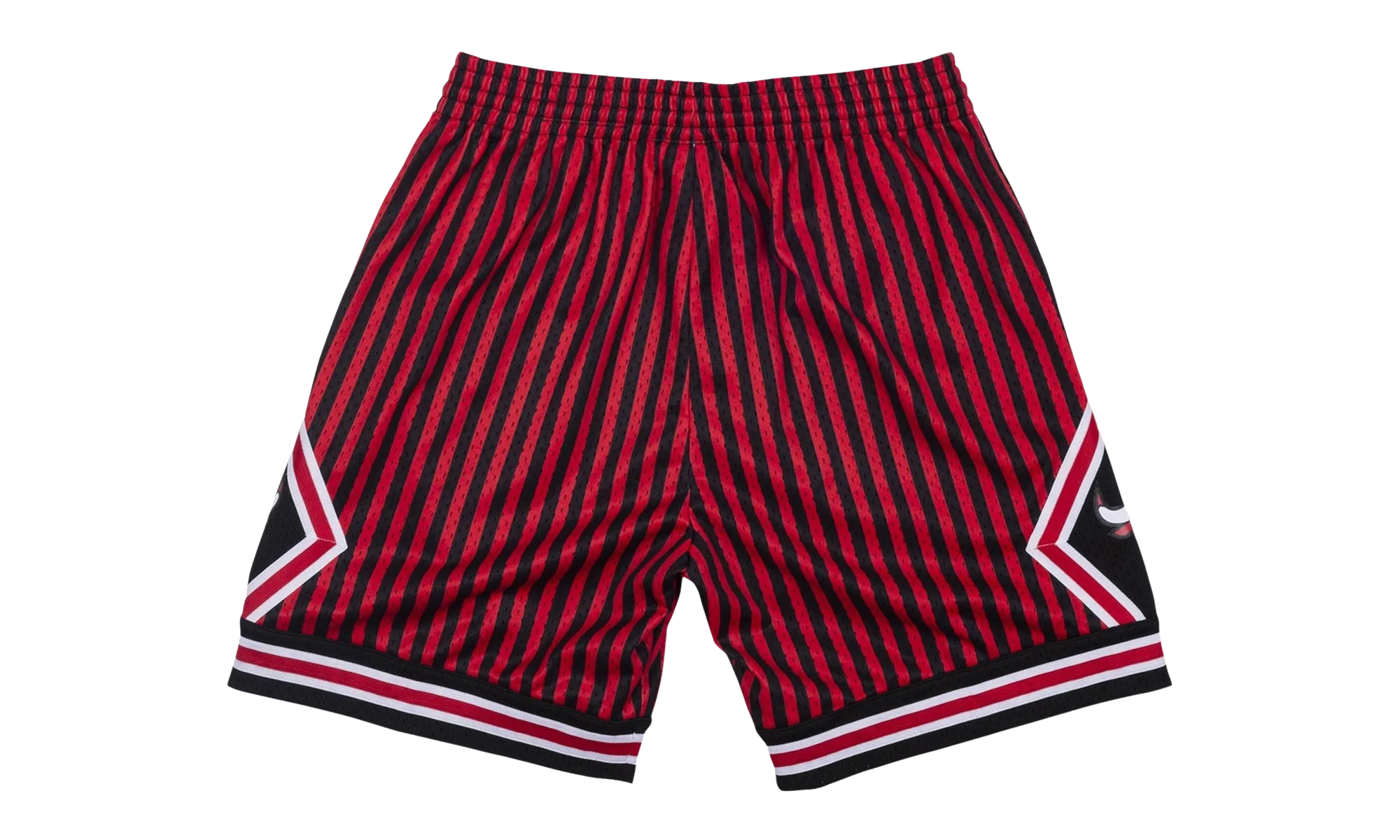 NBA Striped Swingman Shorts "1997 Chicago Bulls - Red" SMSHBW19048 CBUPTRD97 - Image 2