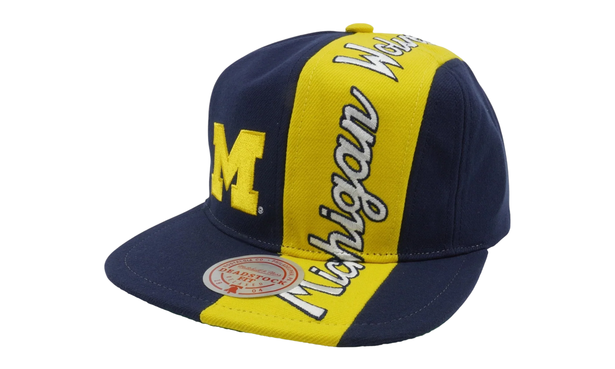 NCAA Over the Top Snapback Cap "Michigan Wolverines - Navy / Yellow" 6MUS1320 UMIYYPPPNYYW - Image 2