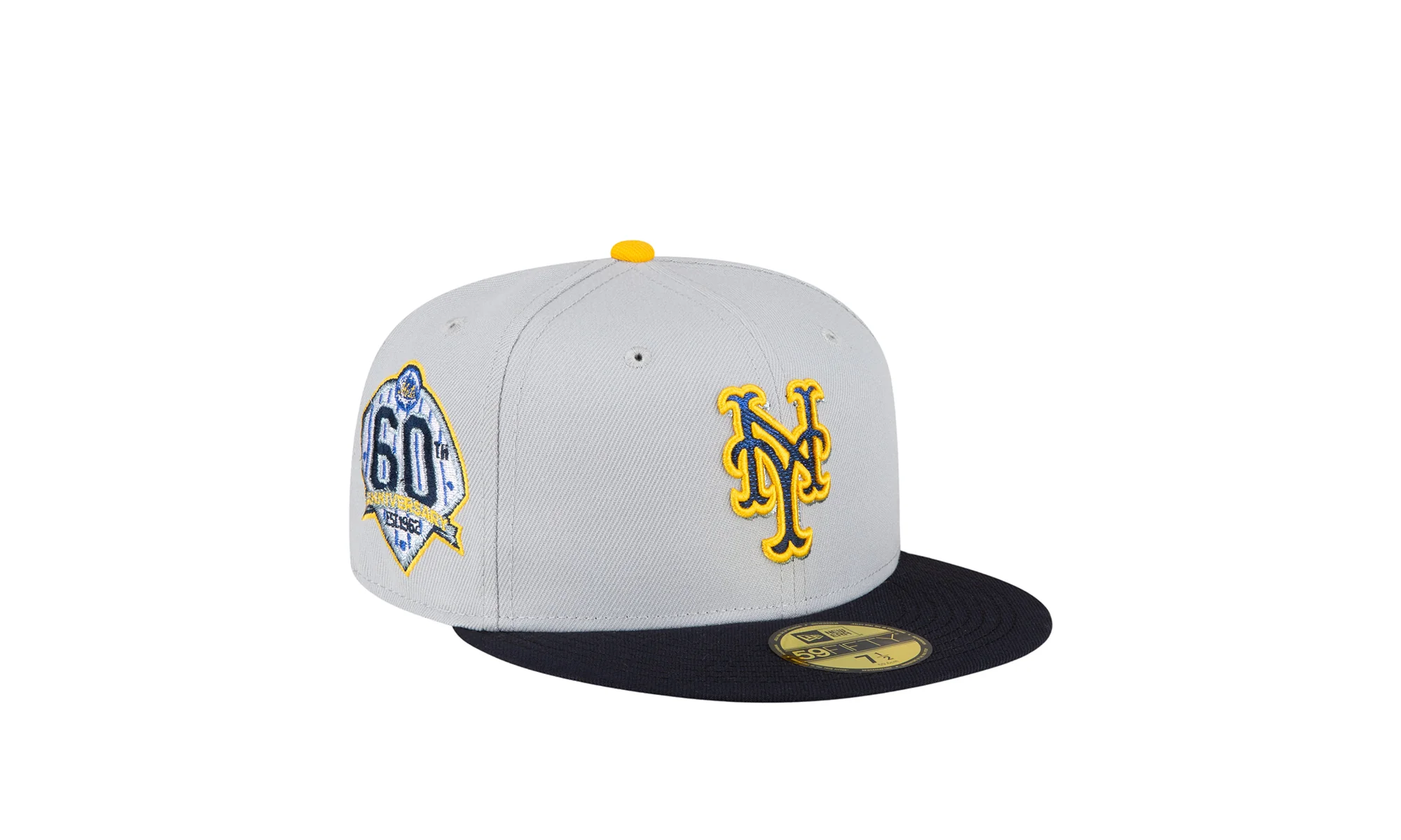 New York Mets 60th Anniversary 59FIFTY Fitted Hat "Grey" 70777240 - Image 2