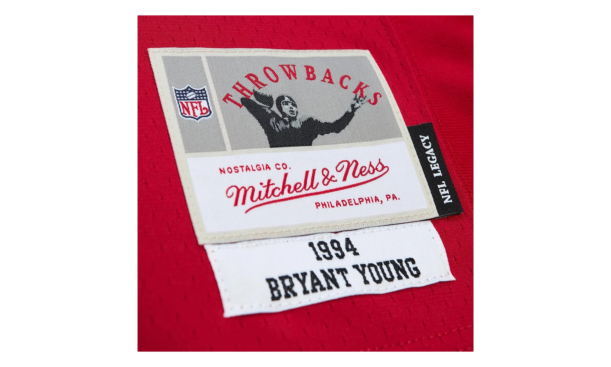 NFL Bryant Young Legacy Jersey "1994 San Francisco 49ers - Scarlet" LGJY3195 SF494BYOSCAR - Image 4