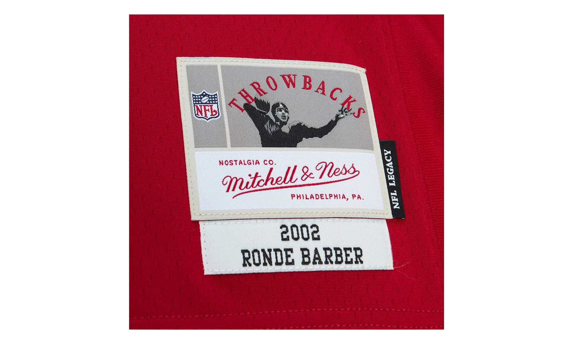 NFL Ronde Barber Dark Jersey "2002 Tampa Bay Buccaneers - Scarlet" LGJY6872 TBB02RBRSCAR - Image 4