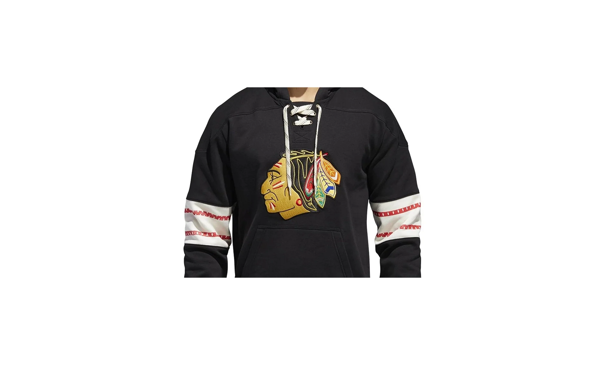 NHL Chicago Blackhawks Pullover Jersey Hoodie "Black" DN2127 - Image 2