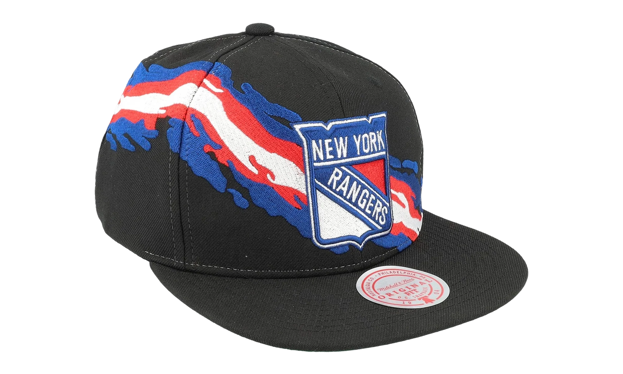 NHL Vintage Paintbrush Snapback Cap "New York Rangers - Black" 6HSSSH22087 NYABLCK - Image 2