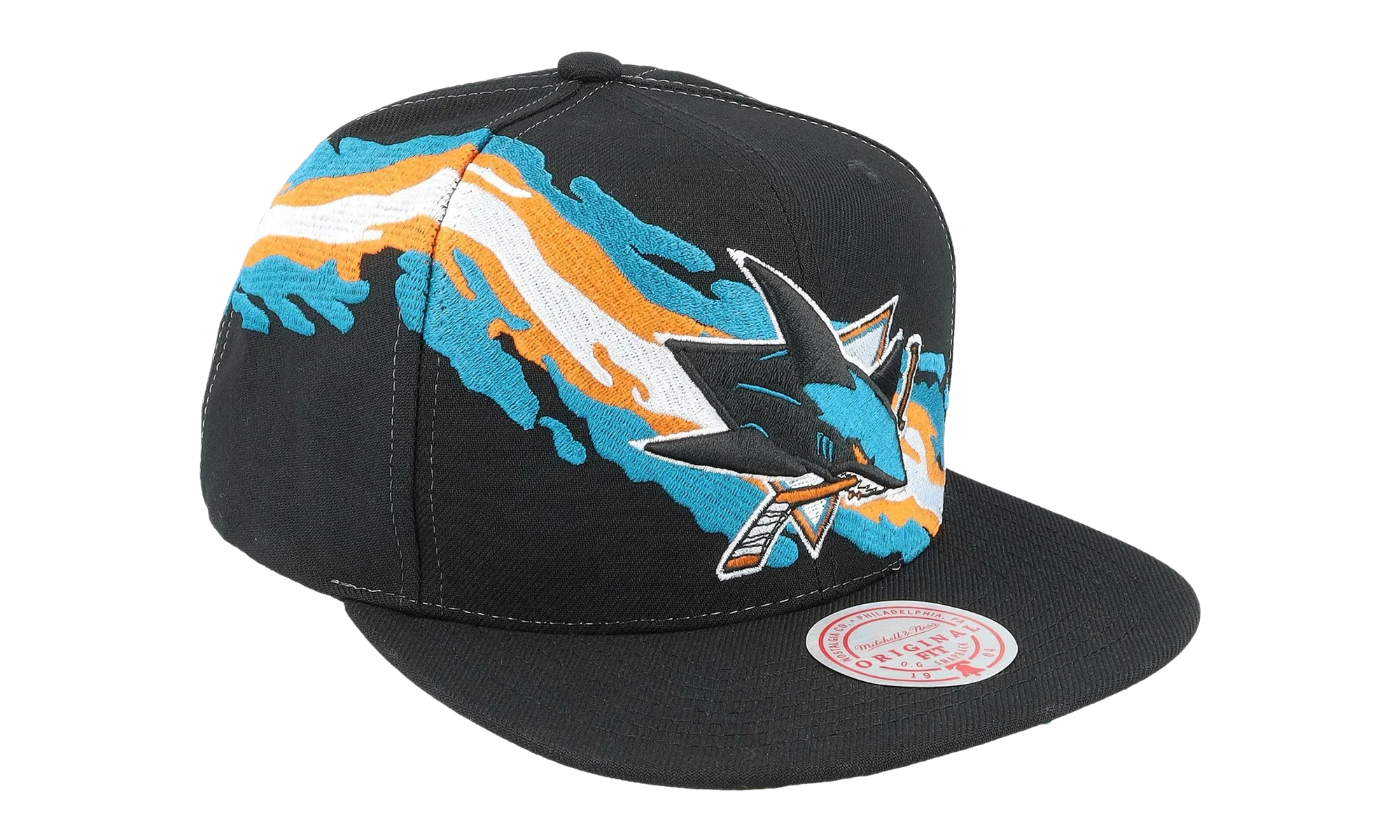 NHL Vintage Paintbrush Snapback Cap "San Jose Sharks - Black" 6HSSSH22087 SJSBLCK - Image 2