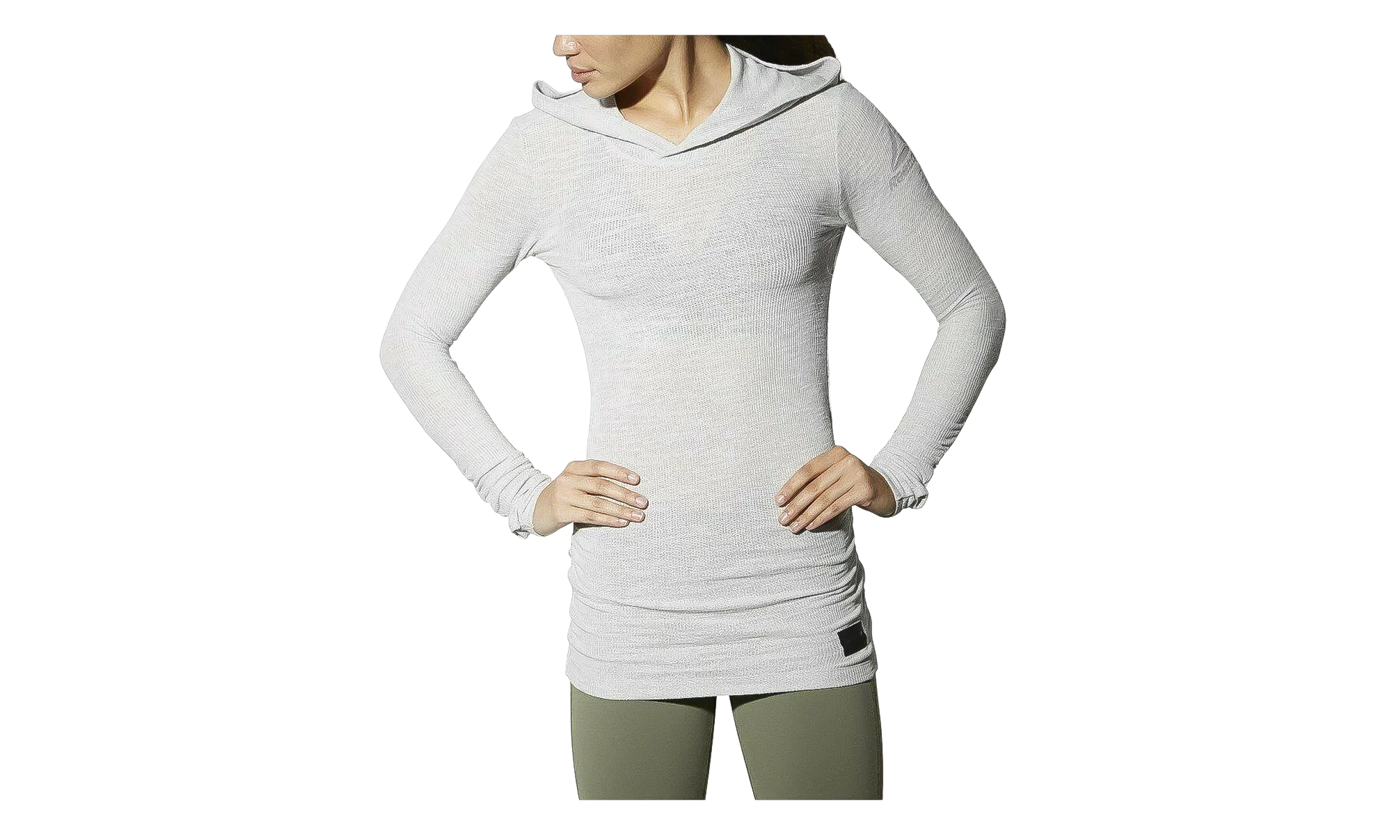 Noble Fight Long Sleeve Waffle Hoodie WMNS "Skull Grey" BK3909