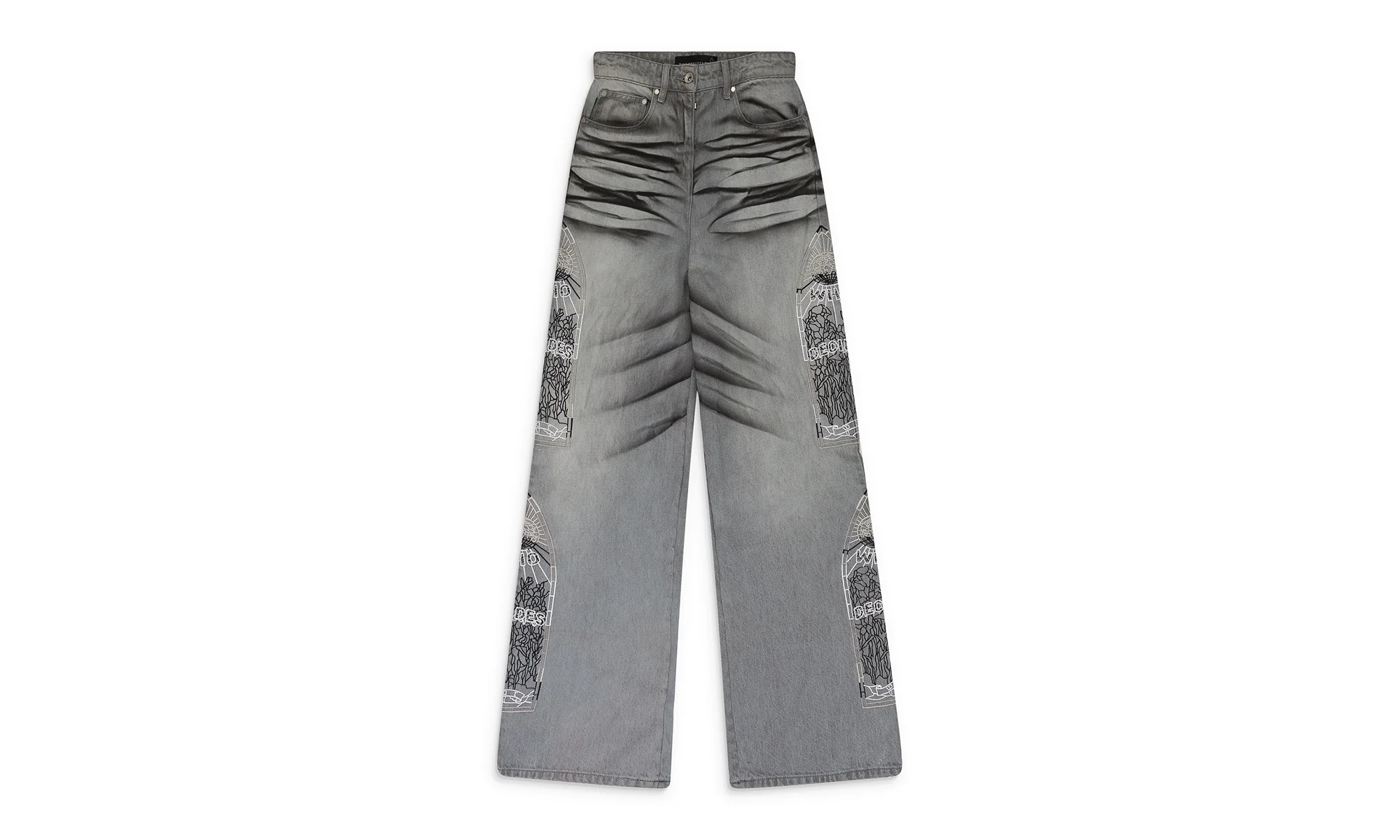 Noir Stripe Wide-Leg Jeans "grey" 3120260021SS24
